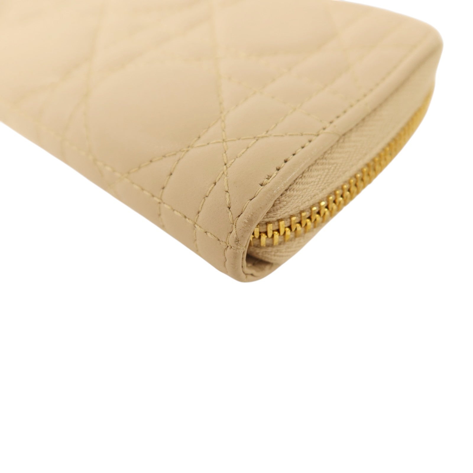 Dior 羊皮皮革Medium Lady Dior Zipper Wallet金扣長錢包