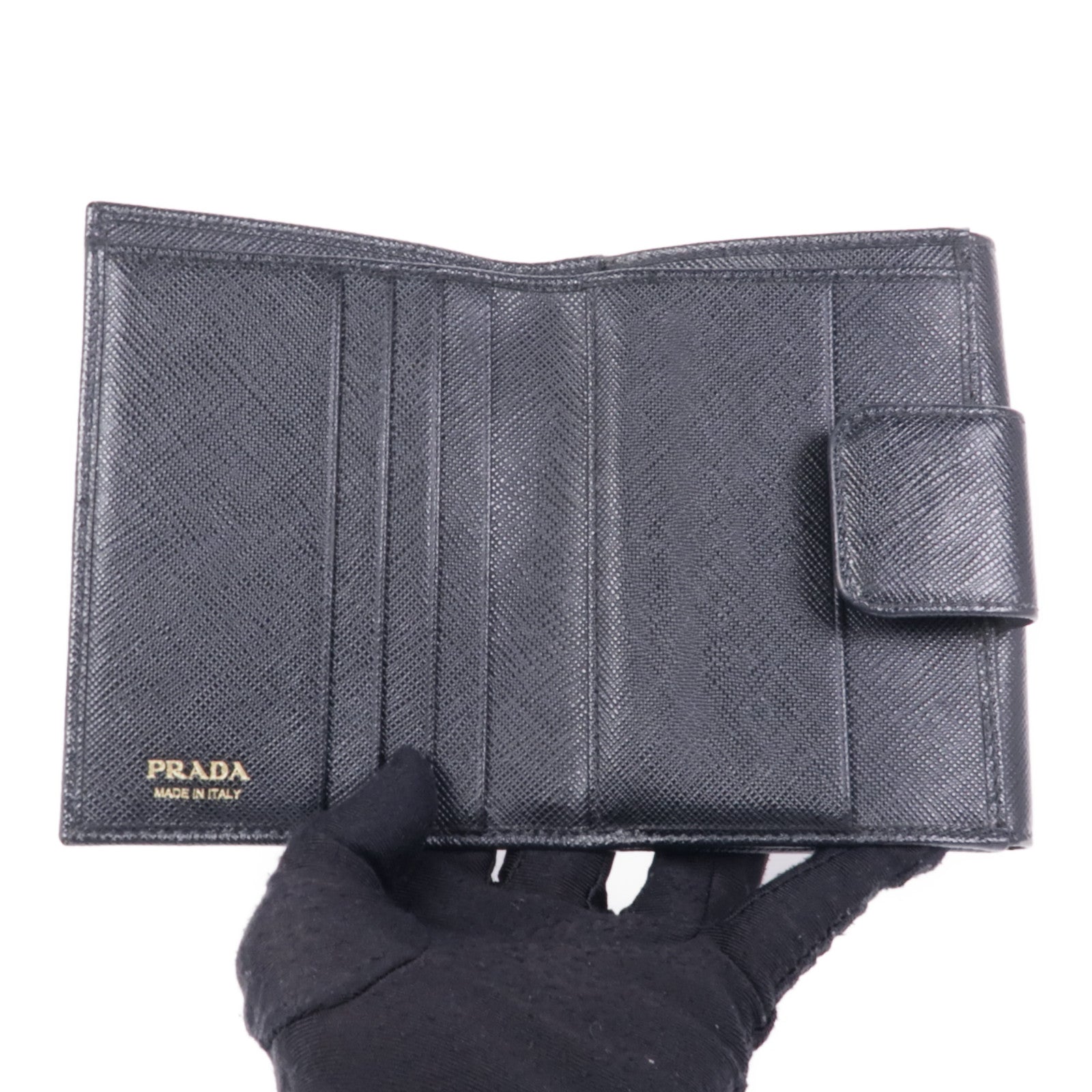 PRADA 牛皮皮革Wallet金扣錢包