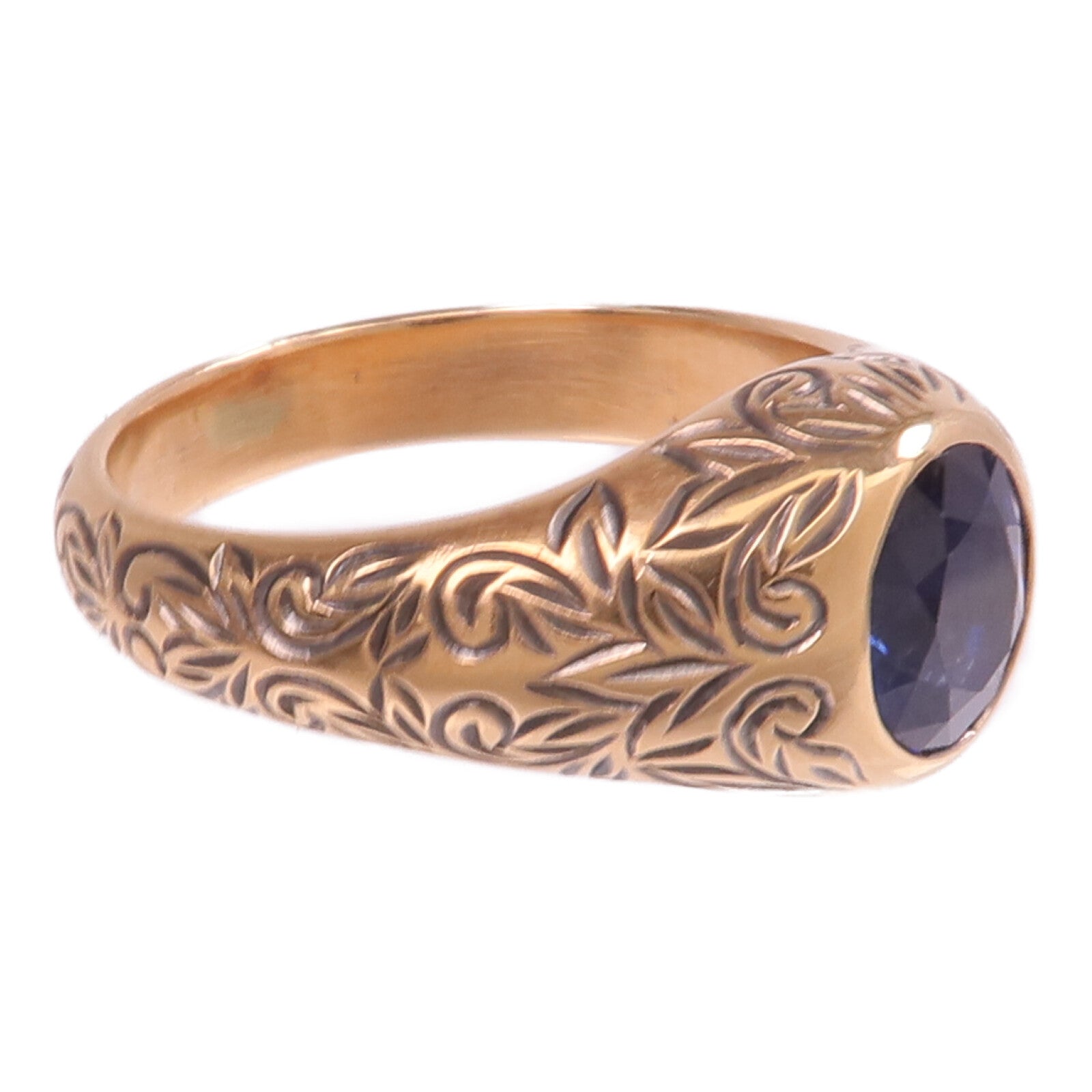 JEWELRY 18K玫瑰金Sapphire Ring藍寶石戒指US#7.5