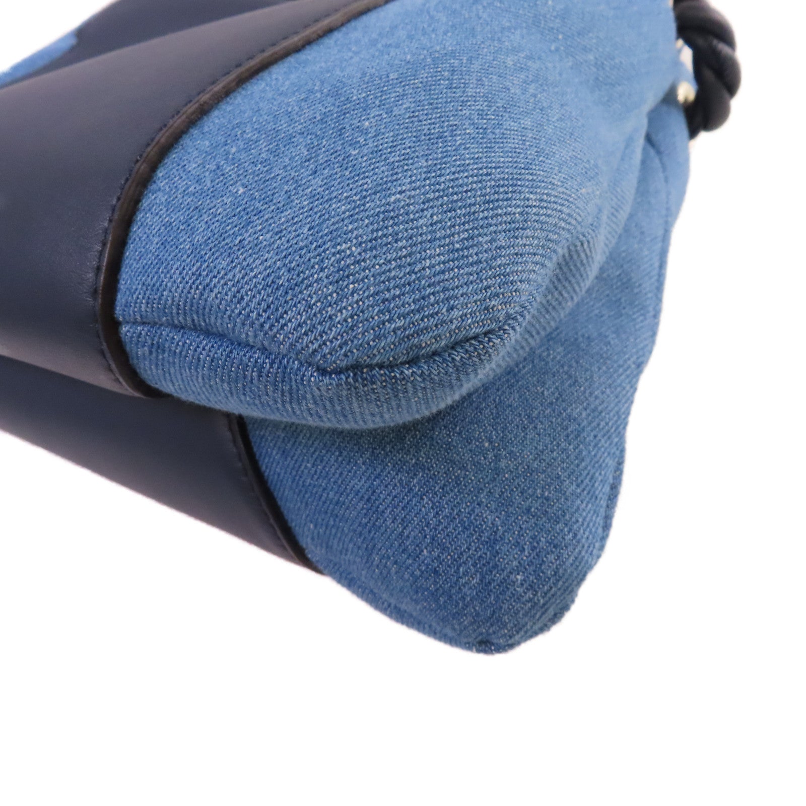Chloe 牛皮皮革/牛仔布Medium Key Shoulder Bag肩背袋藍色
