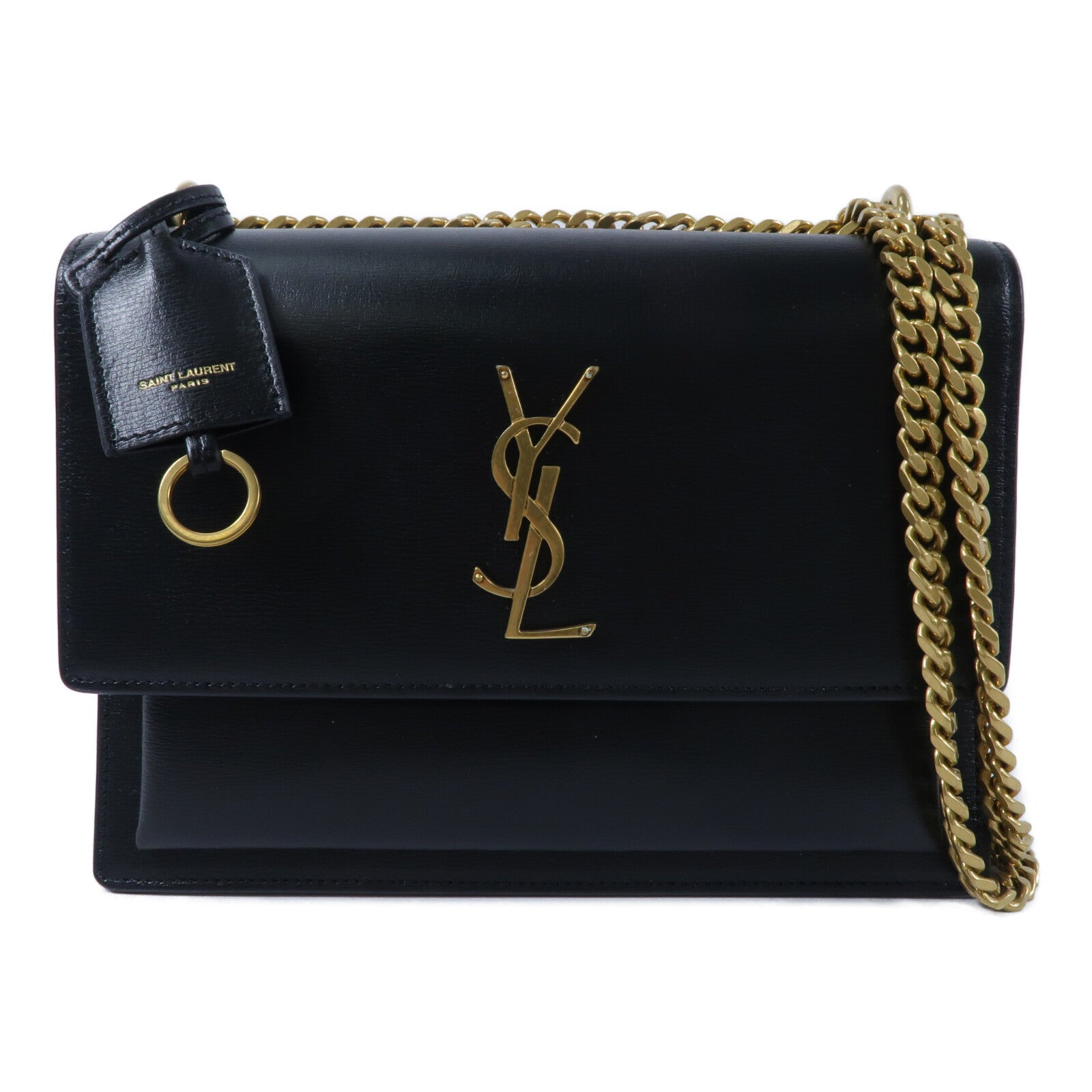 SAINT LAURENT 牛皮皮革Sunset Medium鏈帶肩背袋