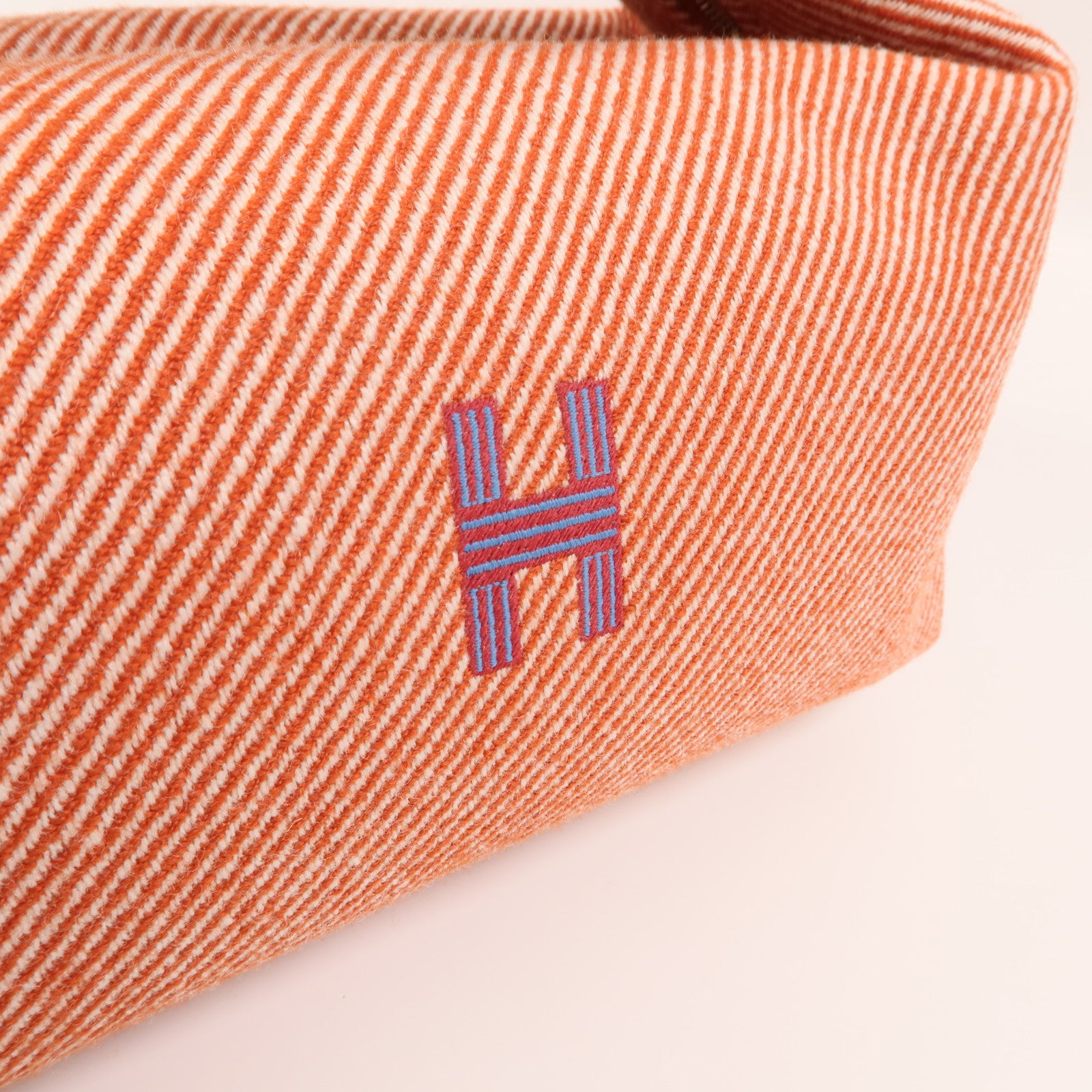 HERMES 帆布Bride A Brac PM銀扣手挽袋