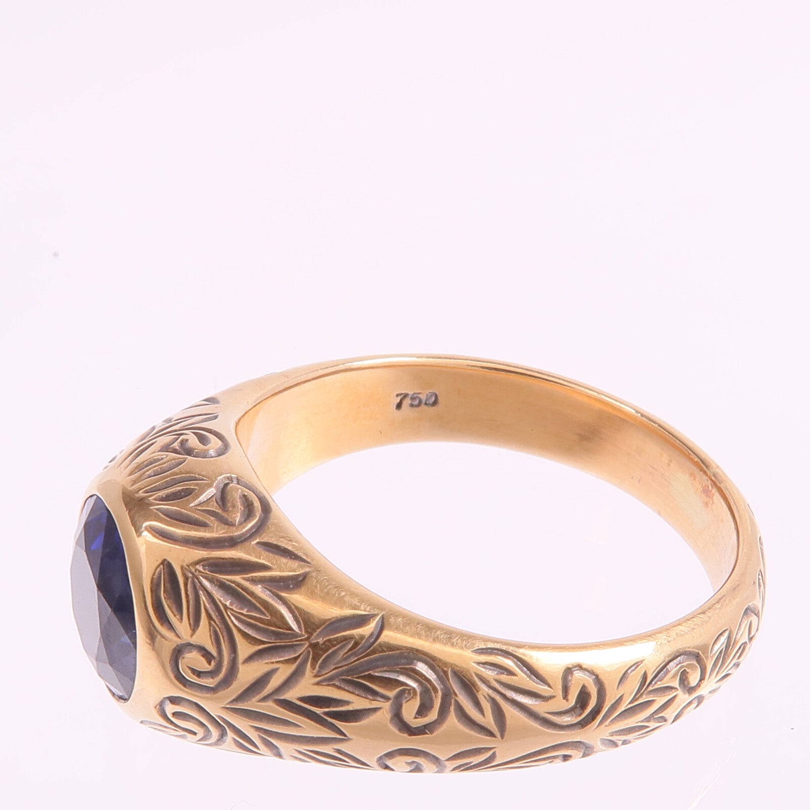 JEWELRY 18K玫瑰金Sapphire Ring藍寶石戒指US#7.5