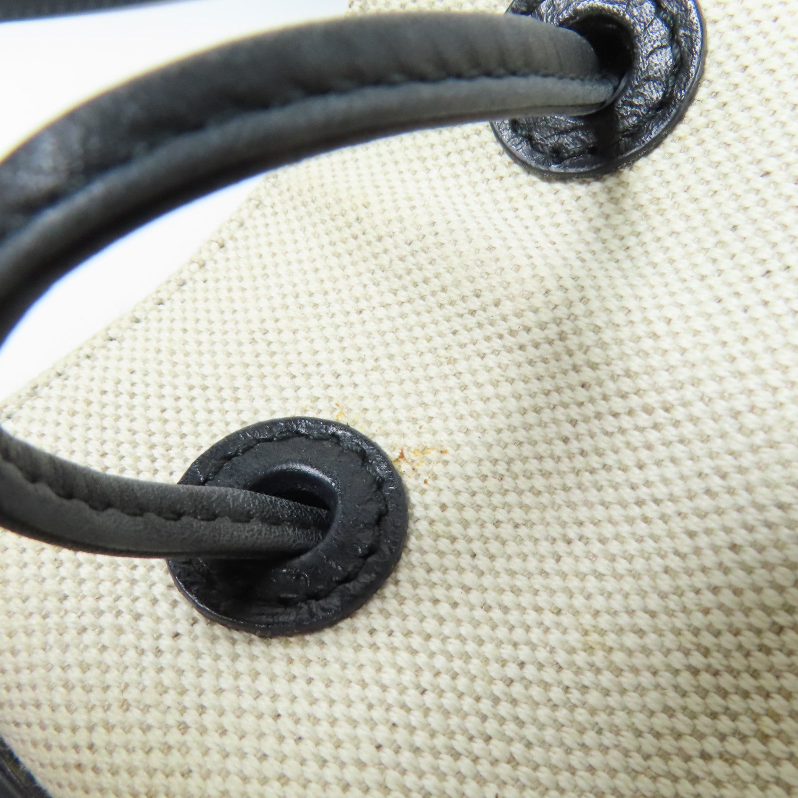 BALENCIAGA 帆布/皮革Bucket Bag銀扣肩背袋