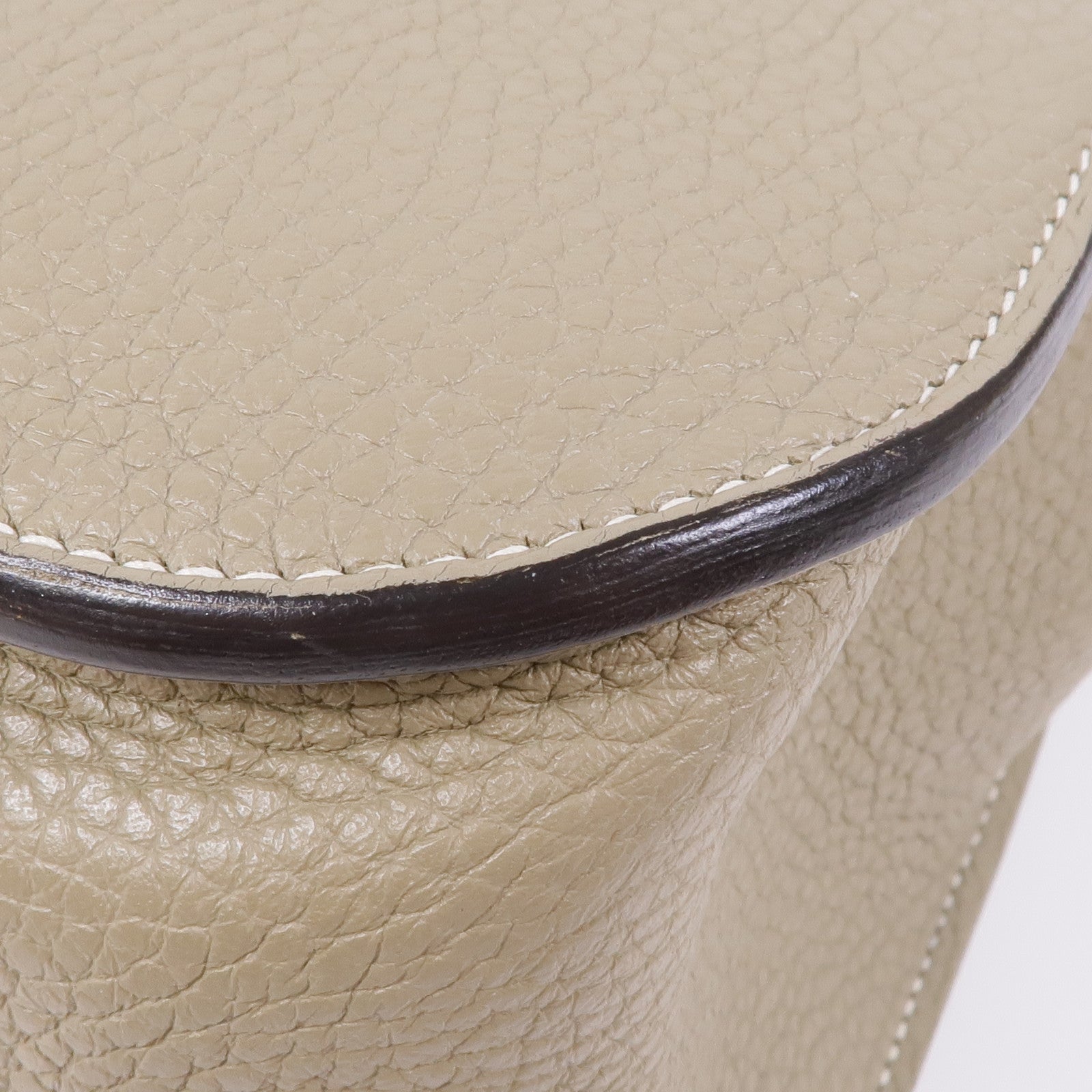 HERMES Clemence皮革Halzan 31銀扣手挽肩背兩用袋Sauge