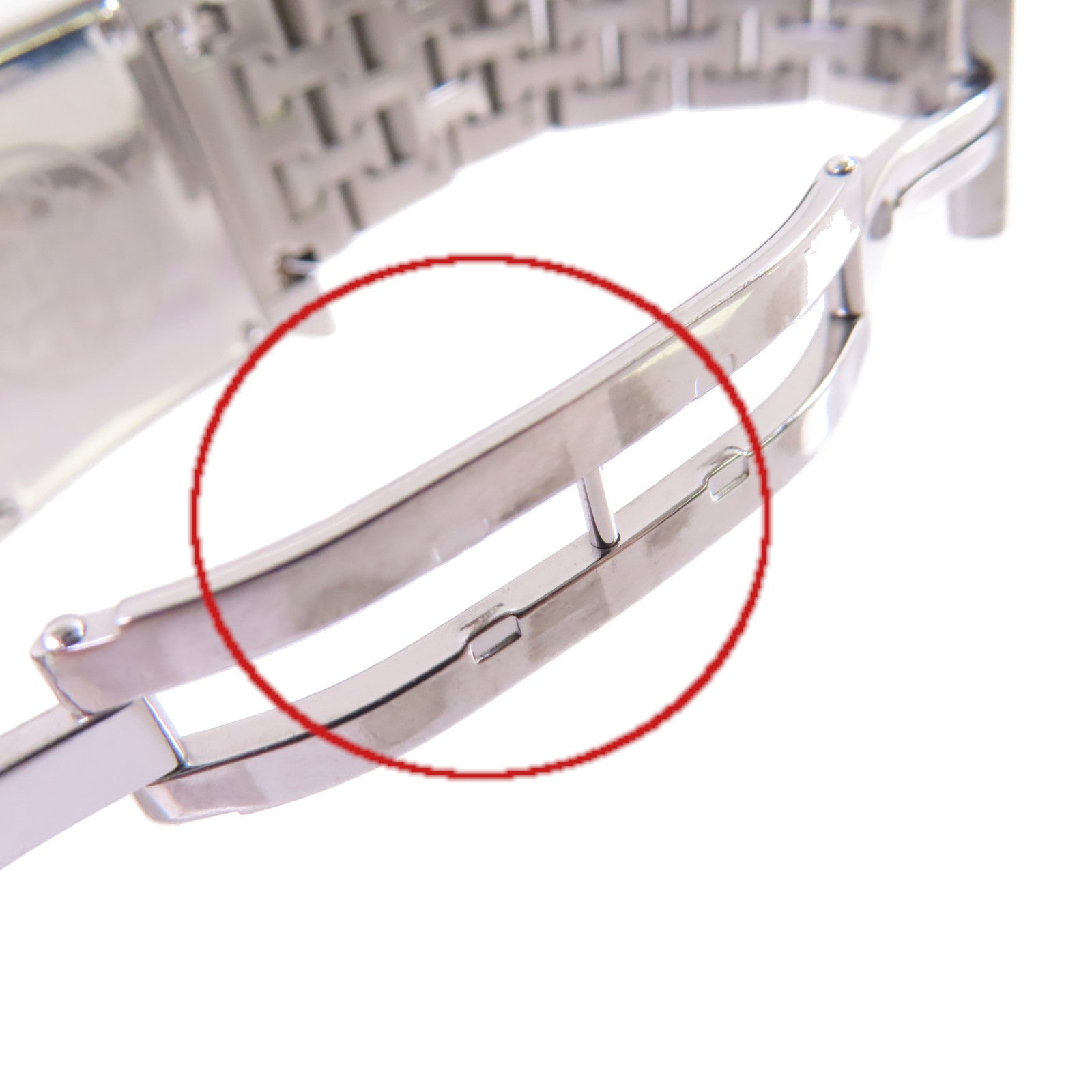 HERMES Medium Heure H Watch不鏽鋼銀扣石英機芯手錶米白色/銀色