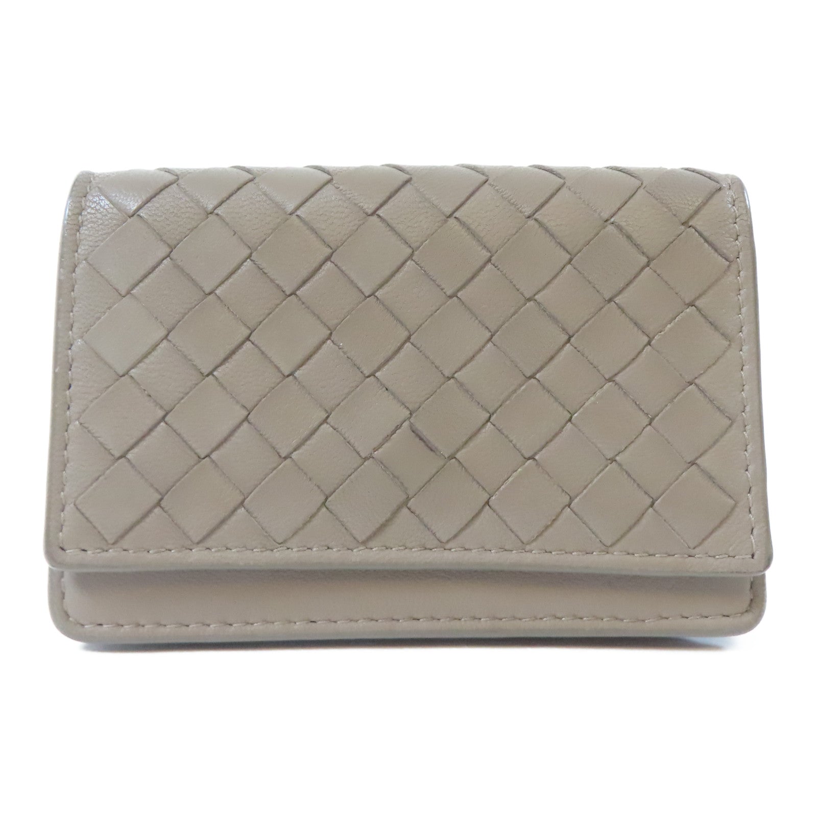 BOTTEGA VENETA 皮革Card Holder銀扣卡片套灰色