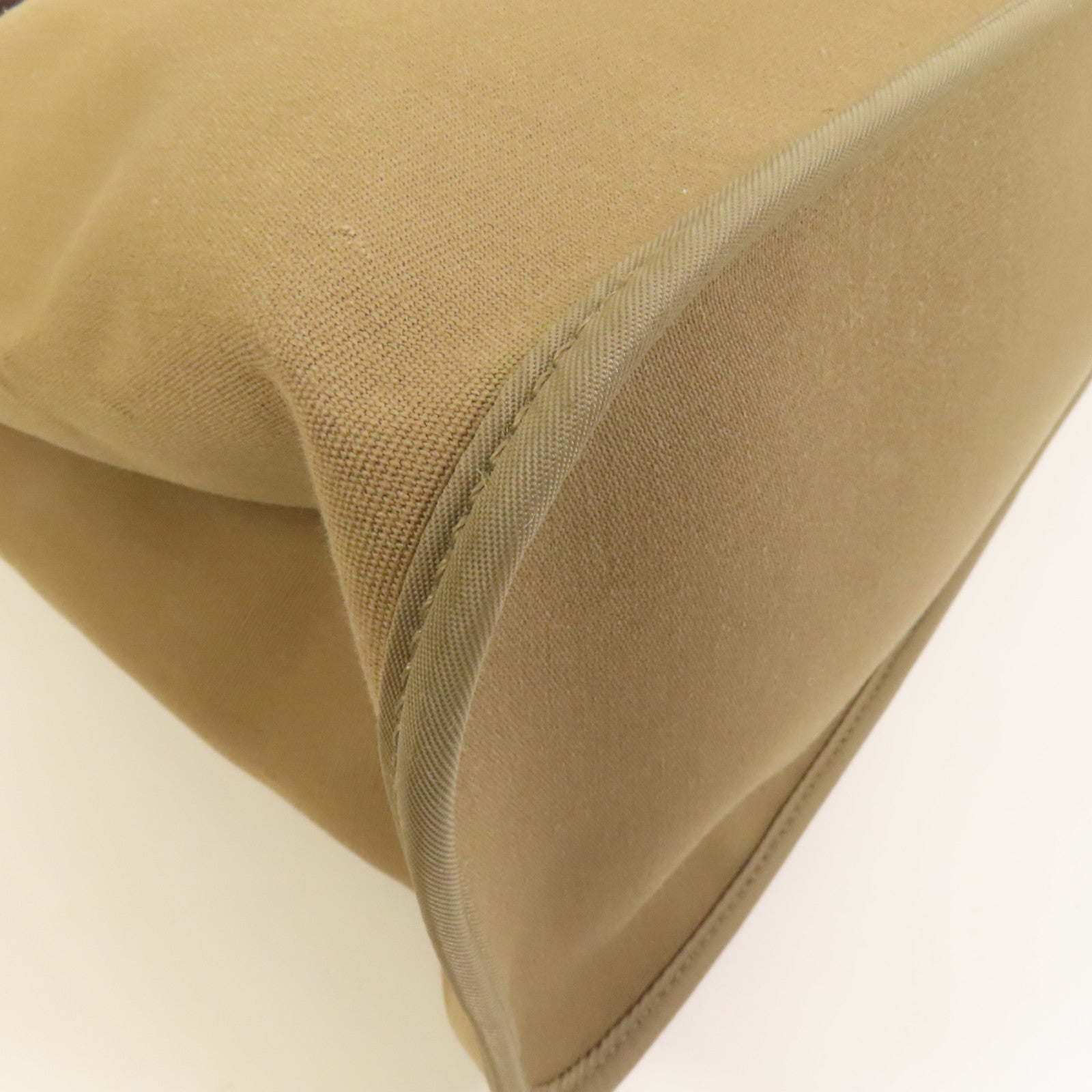 HERMES 帆布Cabag Elan銀扣手挽肩背兩用袋Taupe