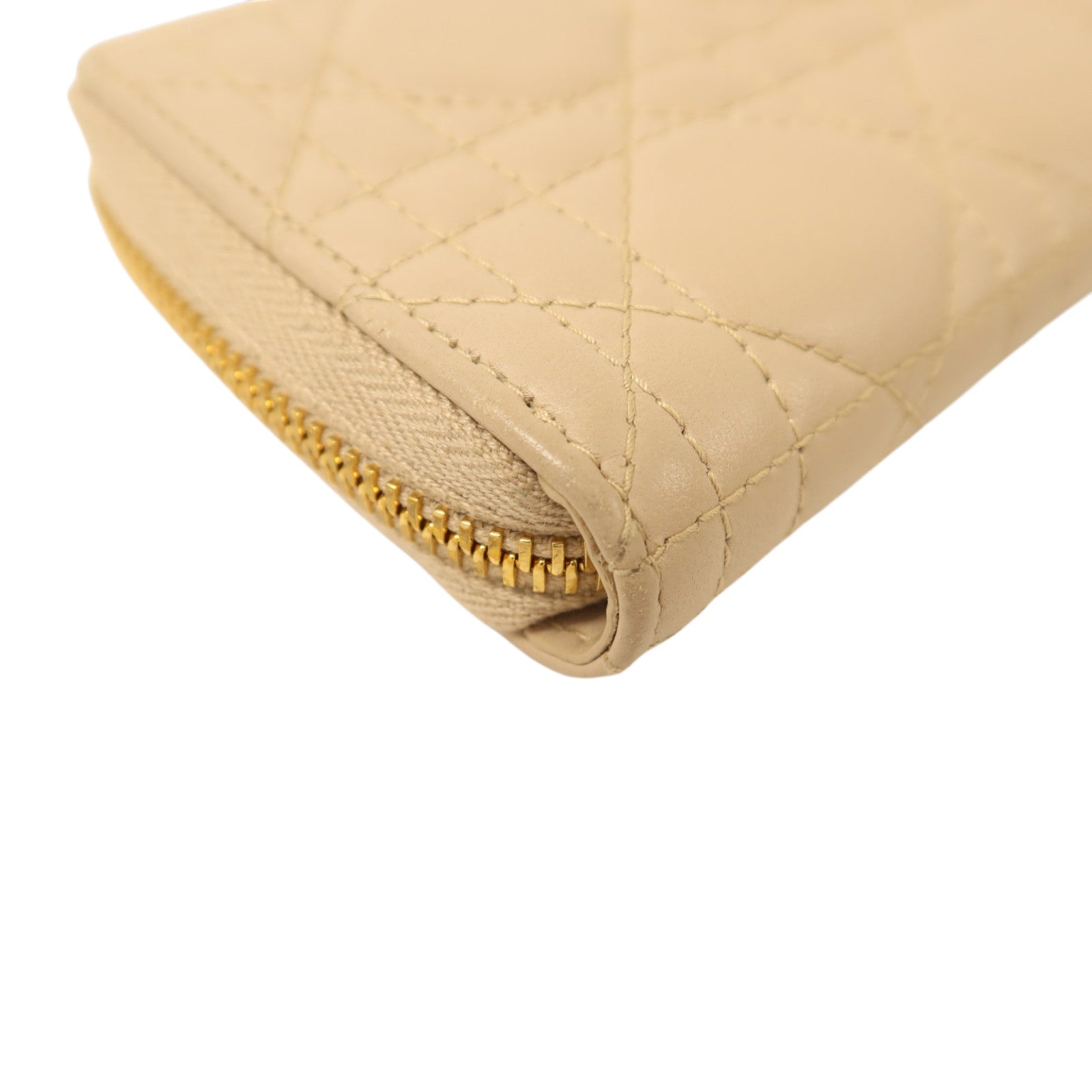Dior 羊皮皮革Medium Lady Dior Zipper Wallet金扣長錢包