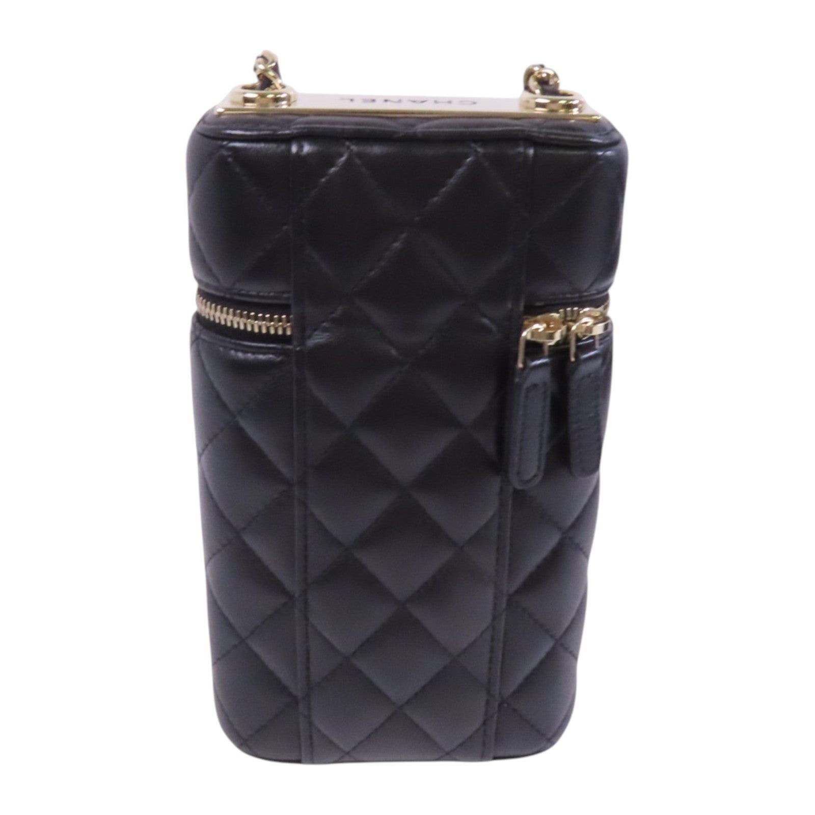 CHANEL 【激減優惠】羊皮皮革Vanity Phone Case with Chain金扣鏈帶肩背袋