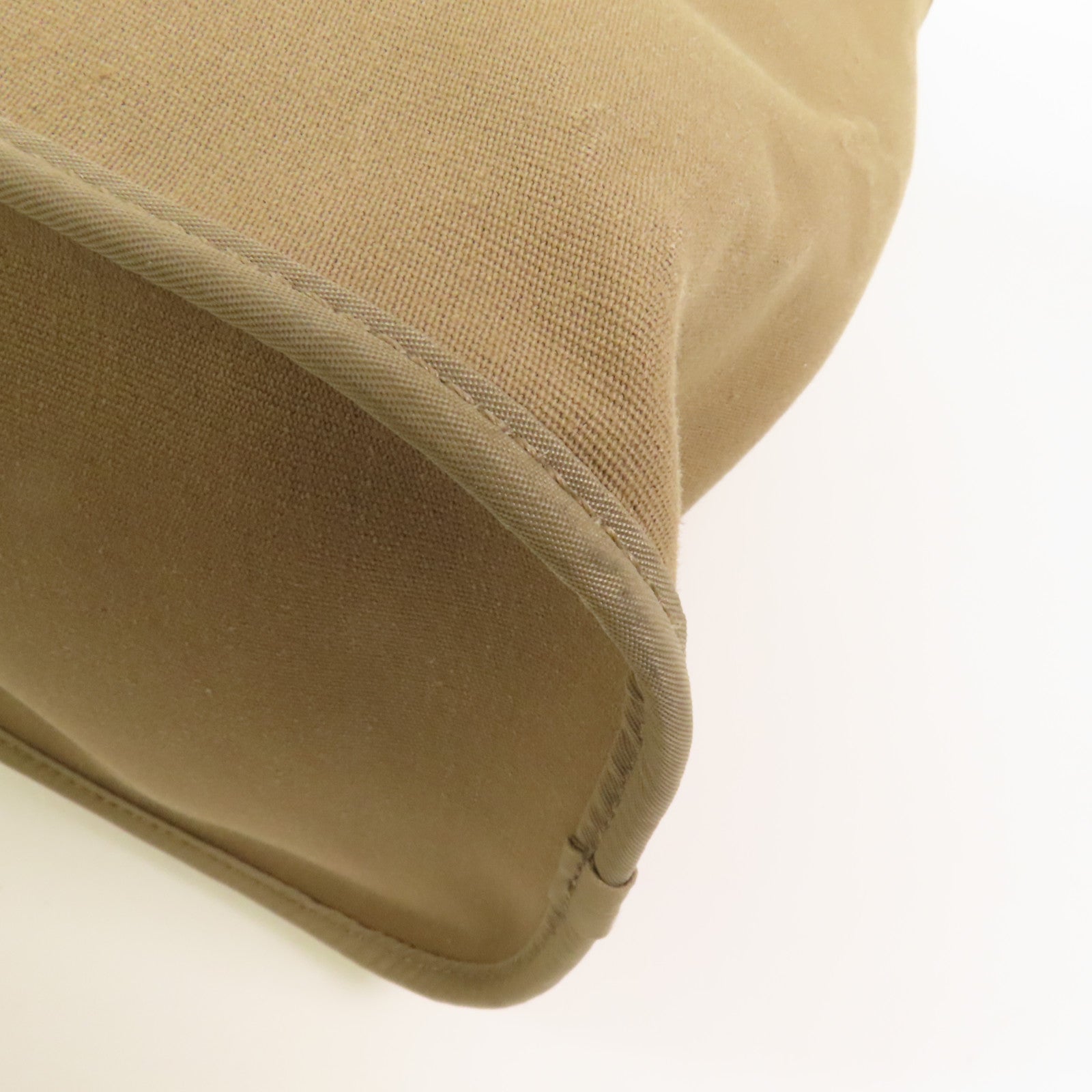 HERMES 帆布Cabag Elan銀扣手挽肩背兩用袋Taupe