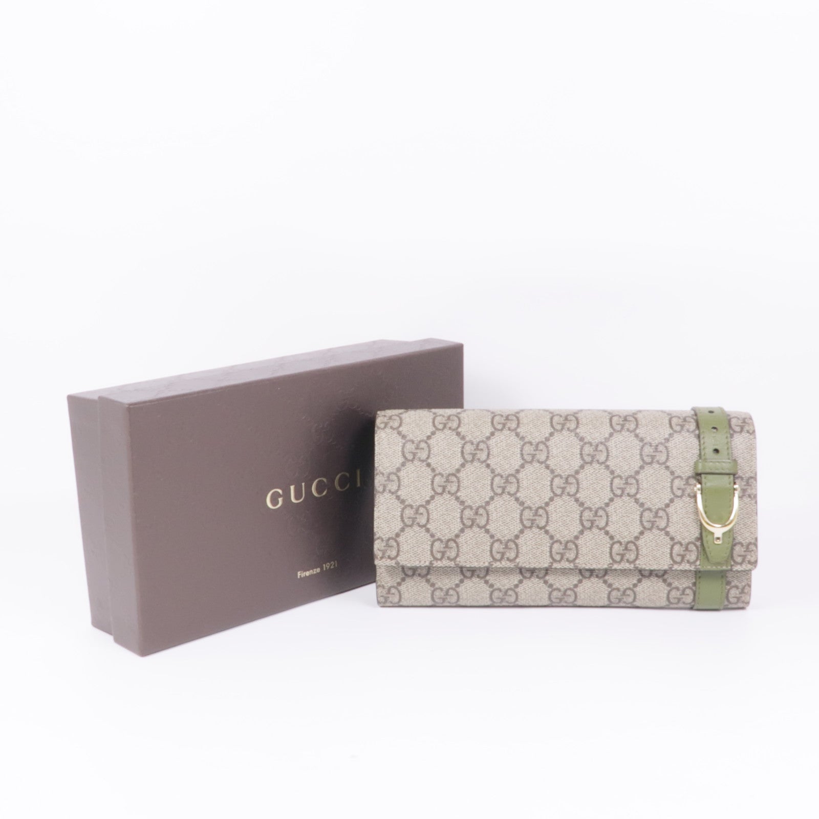GUCCI 塗層帆布Long Wallet金扣長錢包