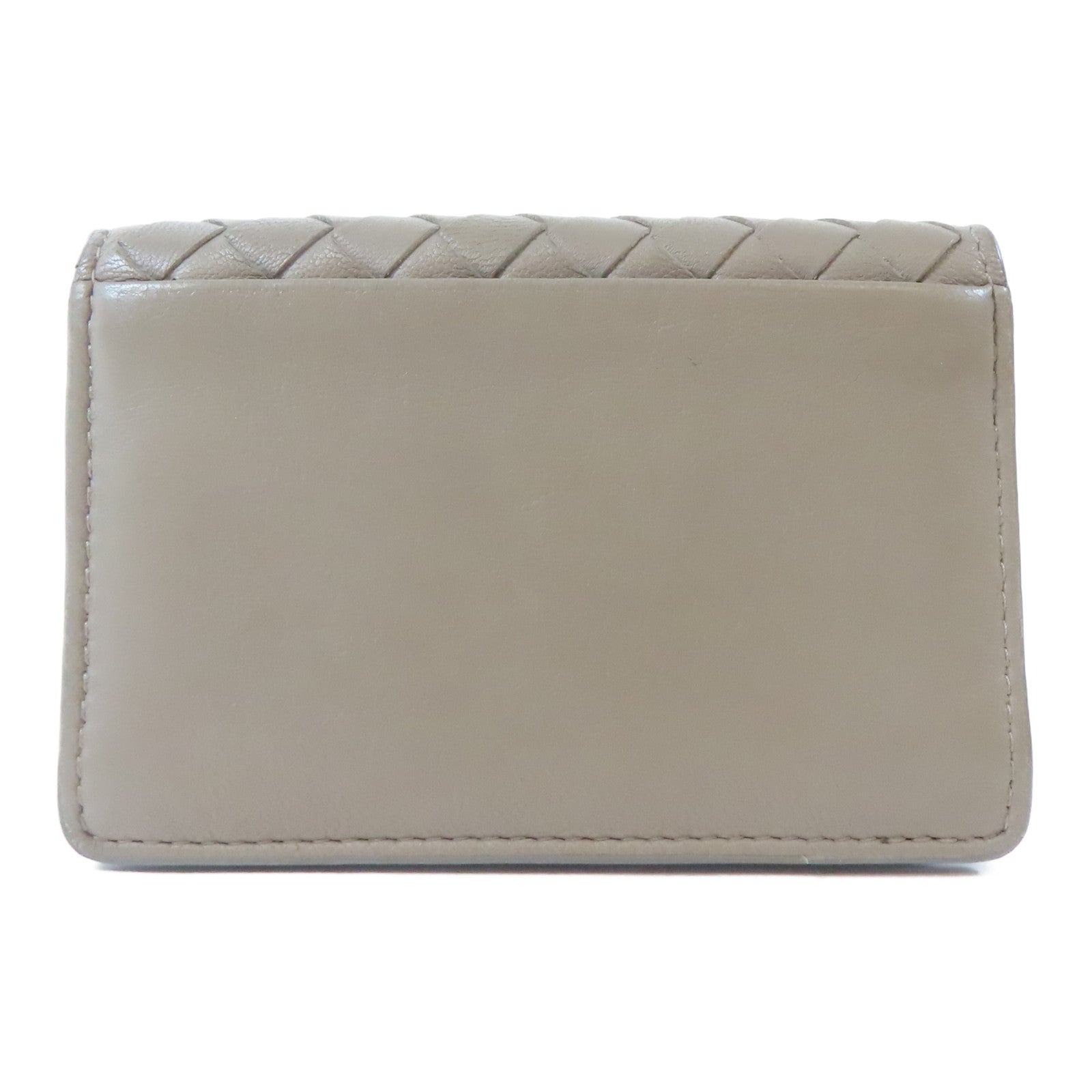 BOTTEGA VENETA 皮革Card Holder銀扣卡片套灰色