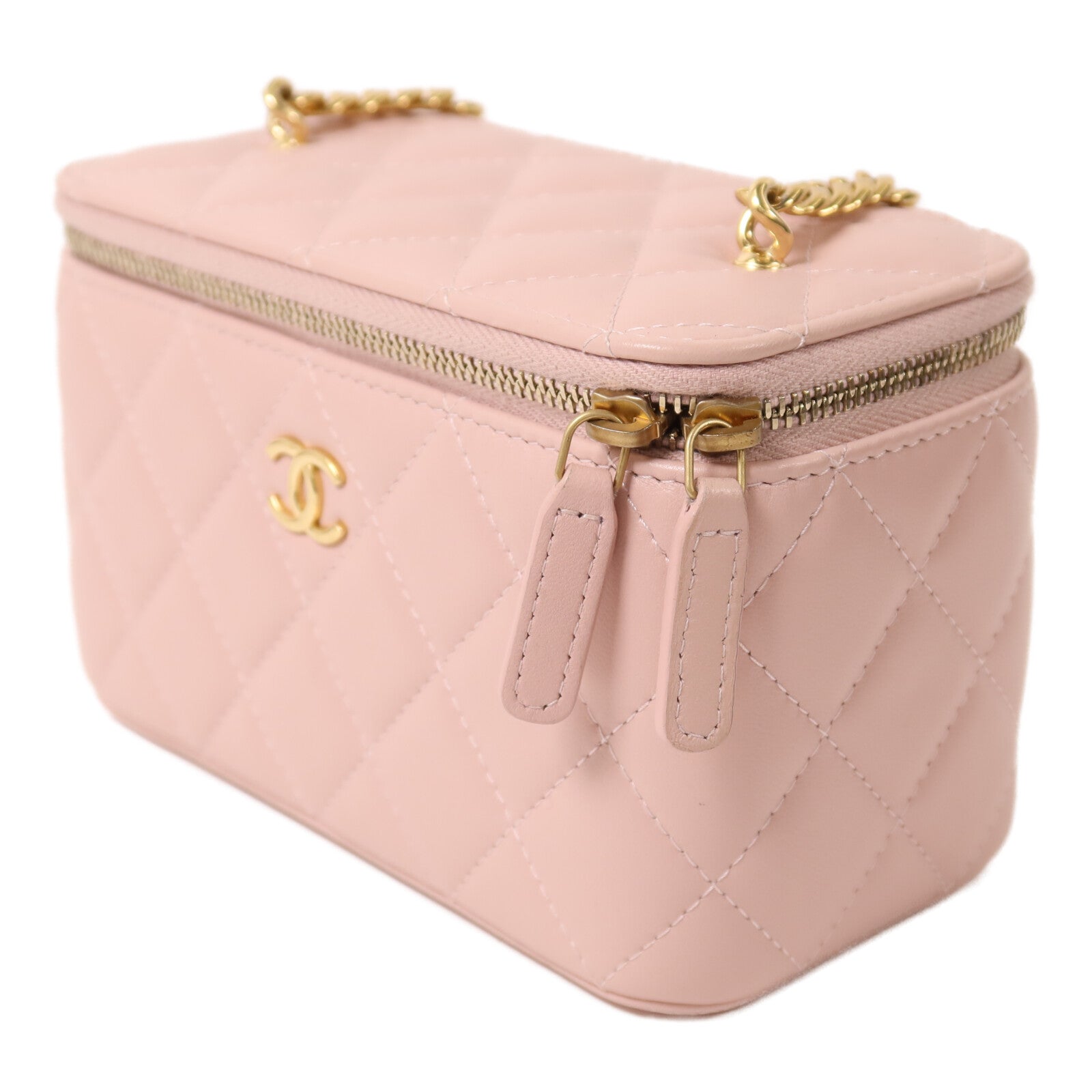 CHANEL 羊皮皮革Vanity Case鏈帶肩背袋