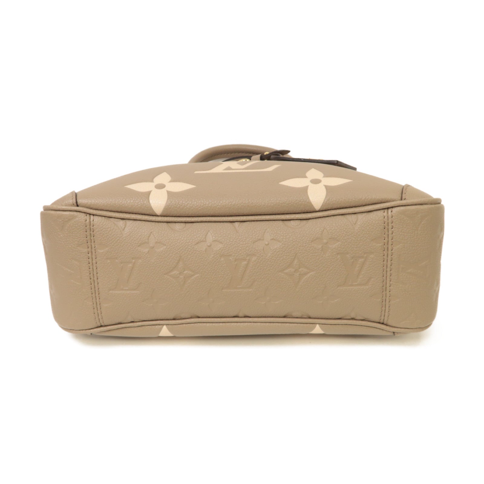 LOUIS VUITTON 【激減優惠】Monogram Empreinte Trianon PM金扣手挽肩背兩用袋米色