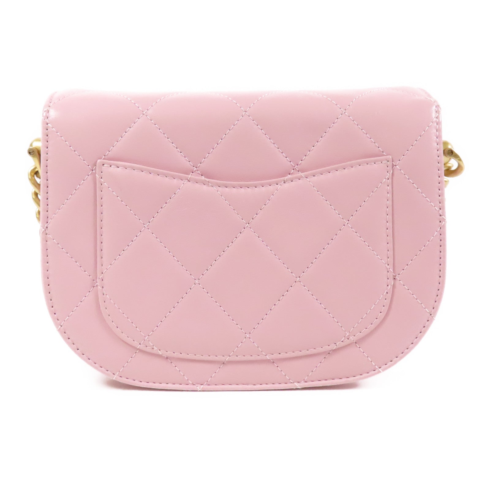 CHANEL 牛皮皮革Shoulder Bag金扣鏈帶肩背袋