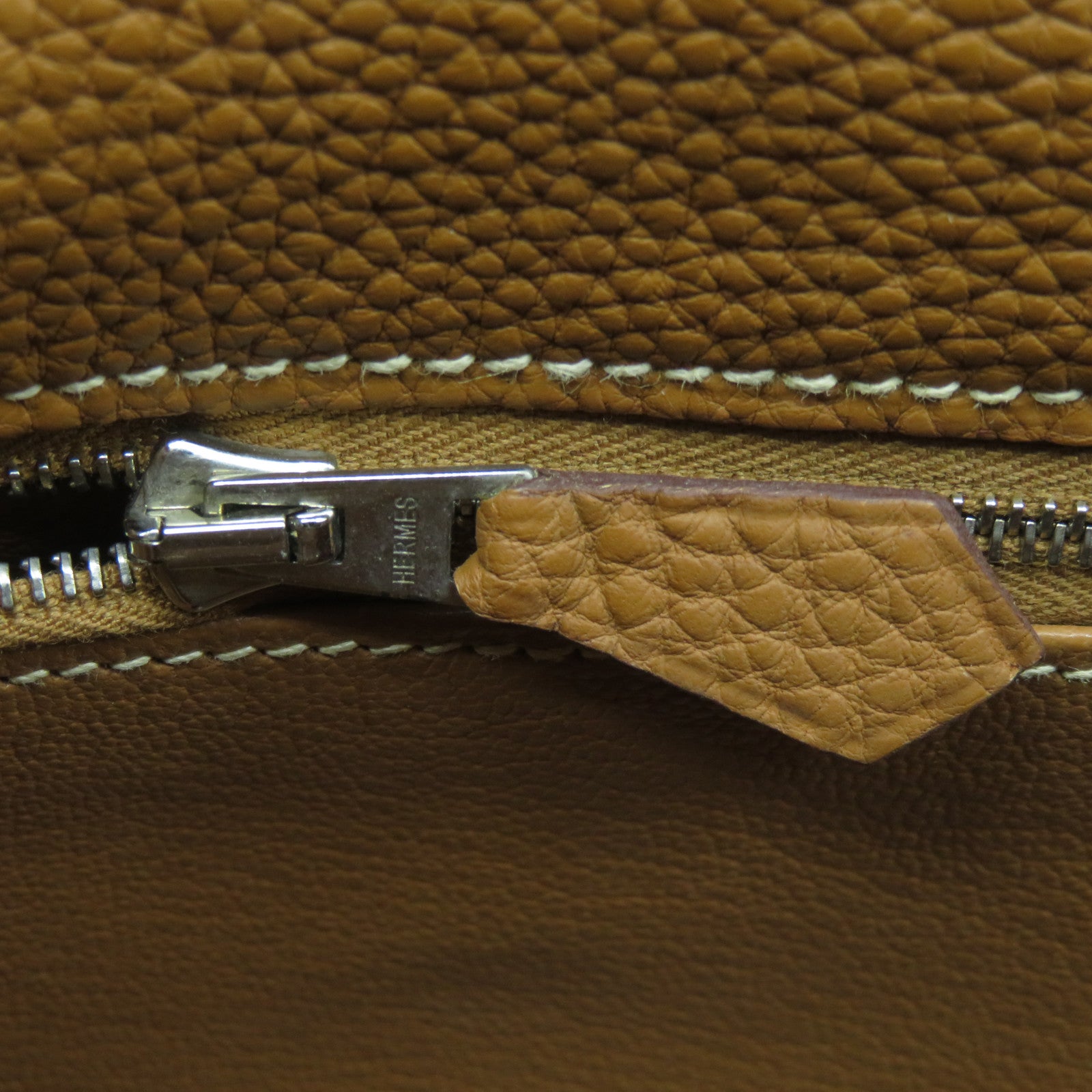 HERMES 【激減優惠】Togo皮革Kelly 35銀扣手挽肩背兩用袋Gold經典駝色
