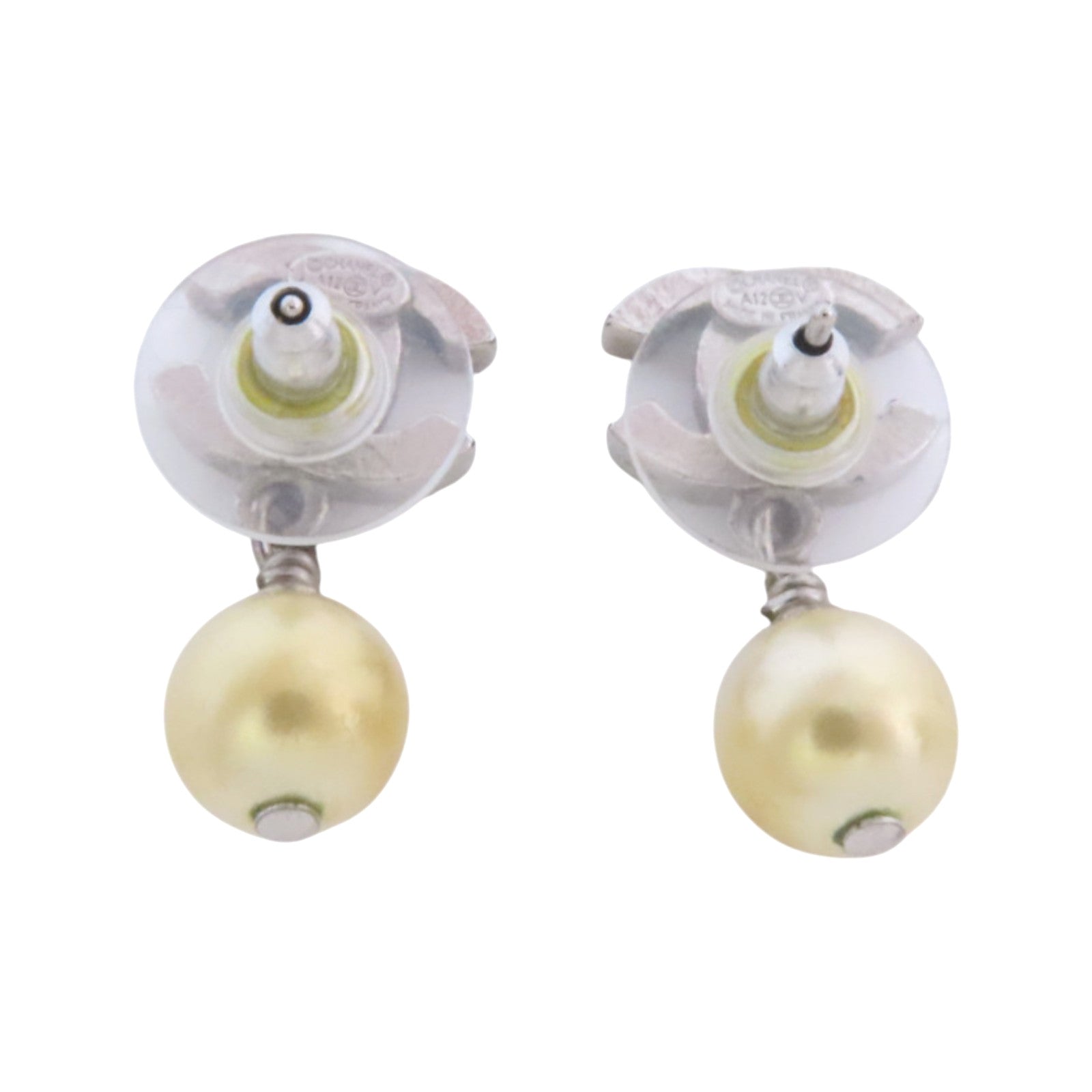 CHANEL 金屬/仿珍珠Earrings銀扣耳環