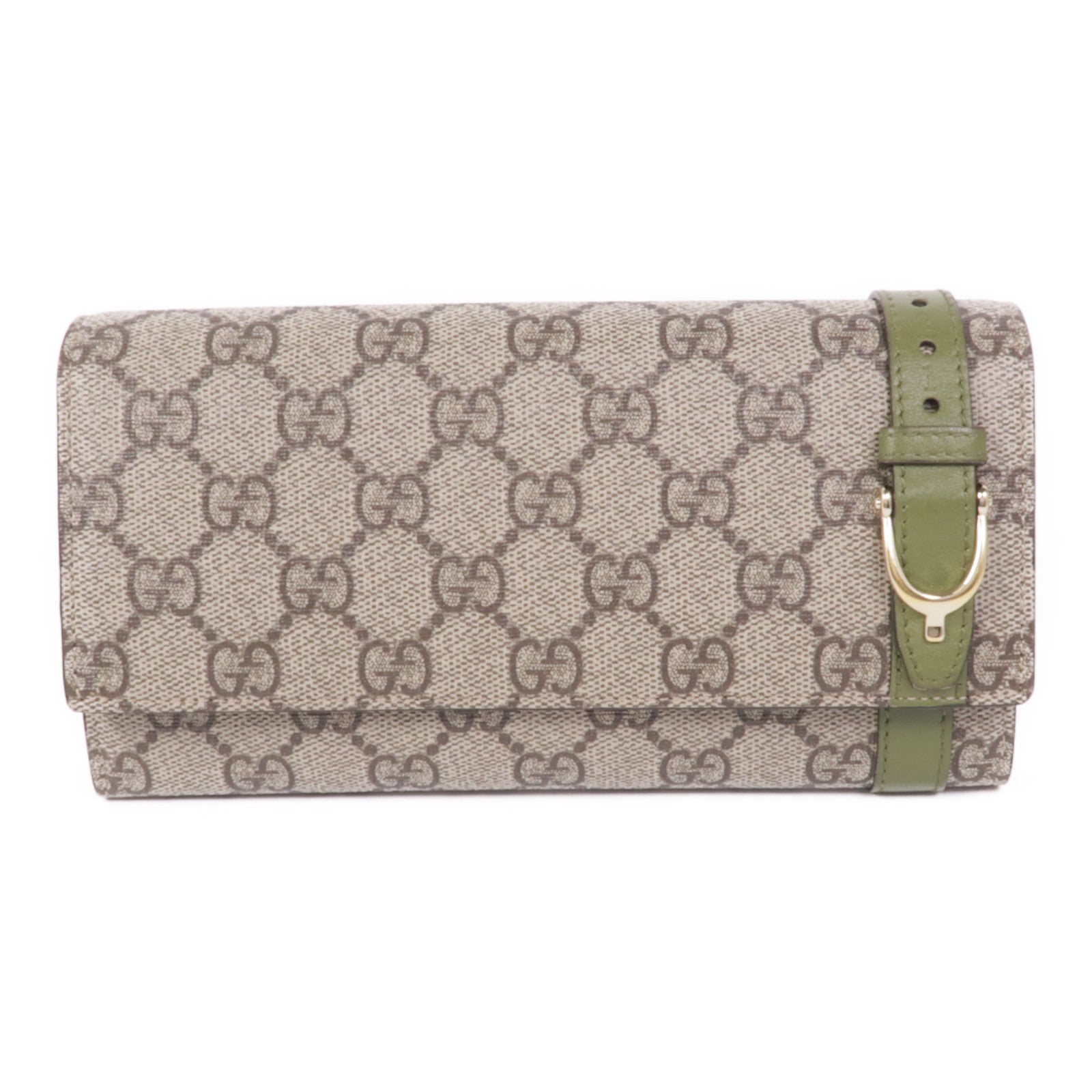 GUCCI 塗層帆布Long Wallet金扣長錢包