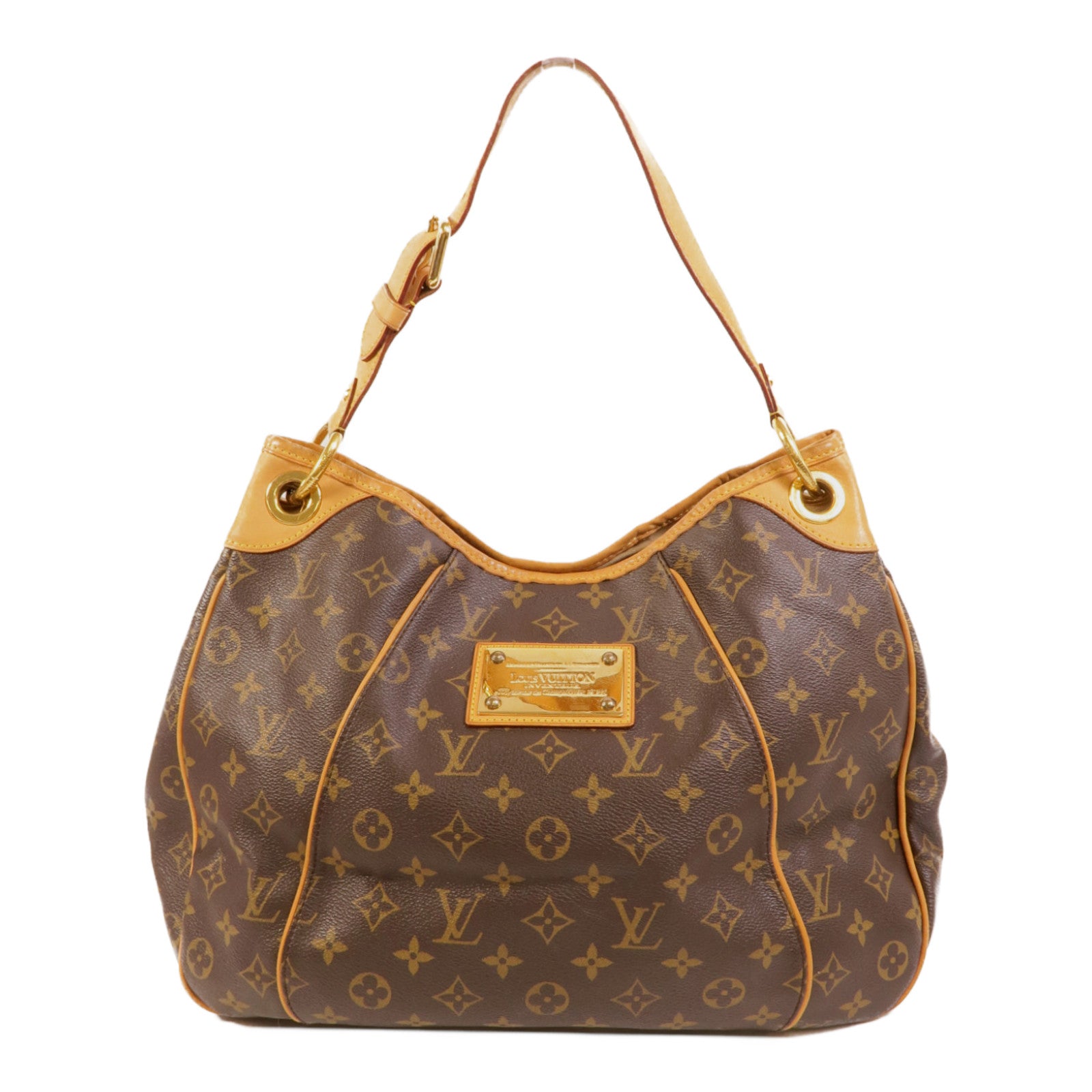 LOUIS VUITTON Monogram Galliera PM金扣肩背袋棕色