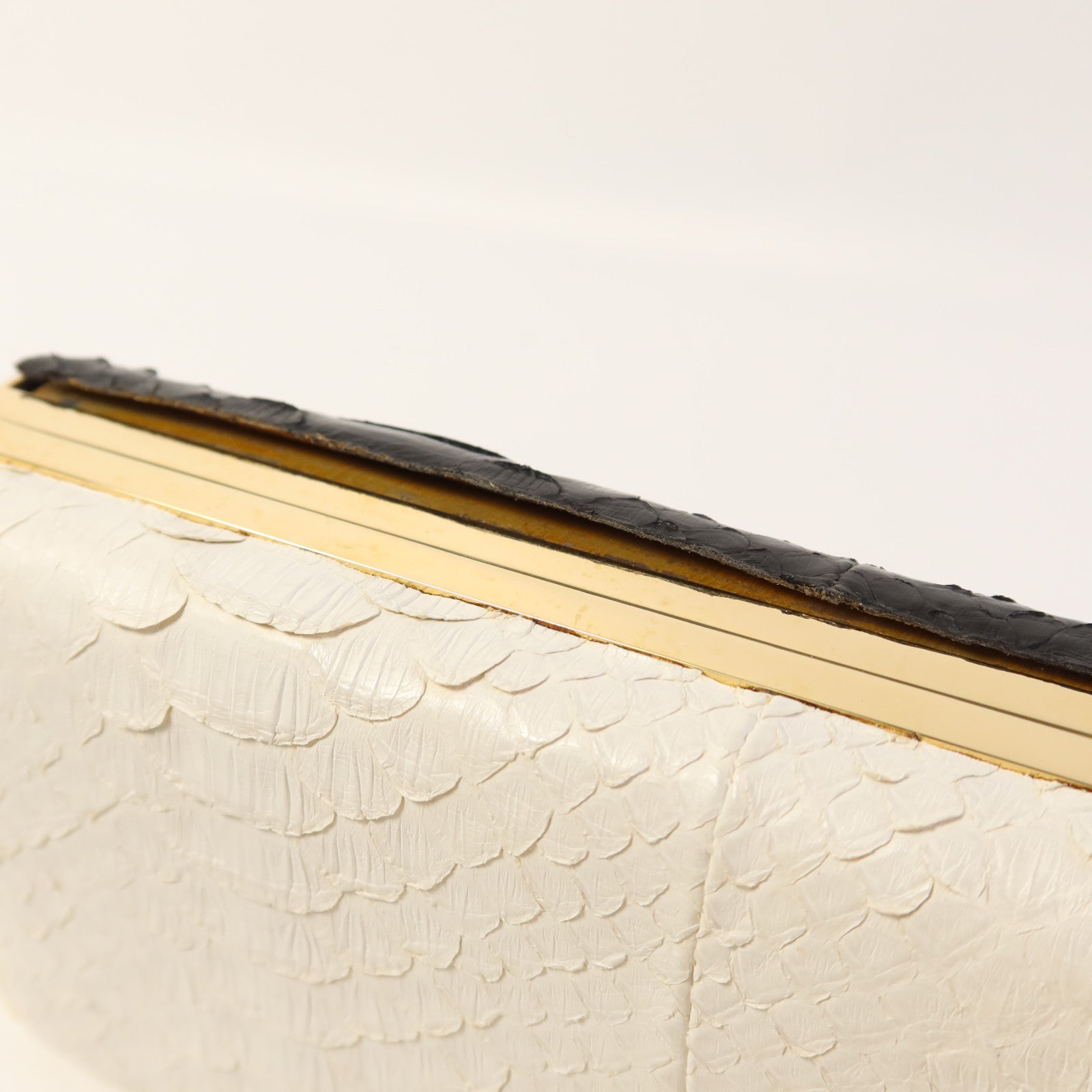 CHANEL 蛇皮皮革Clutch Bag金扣手拿包