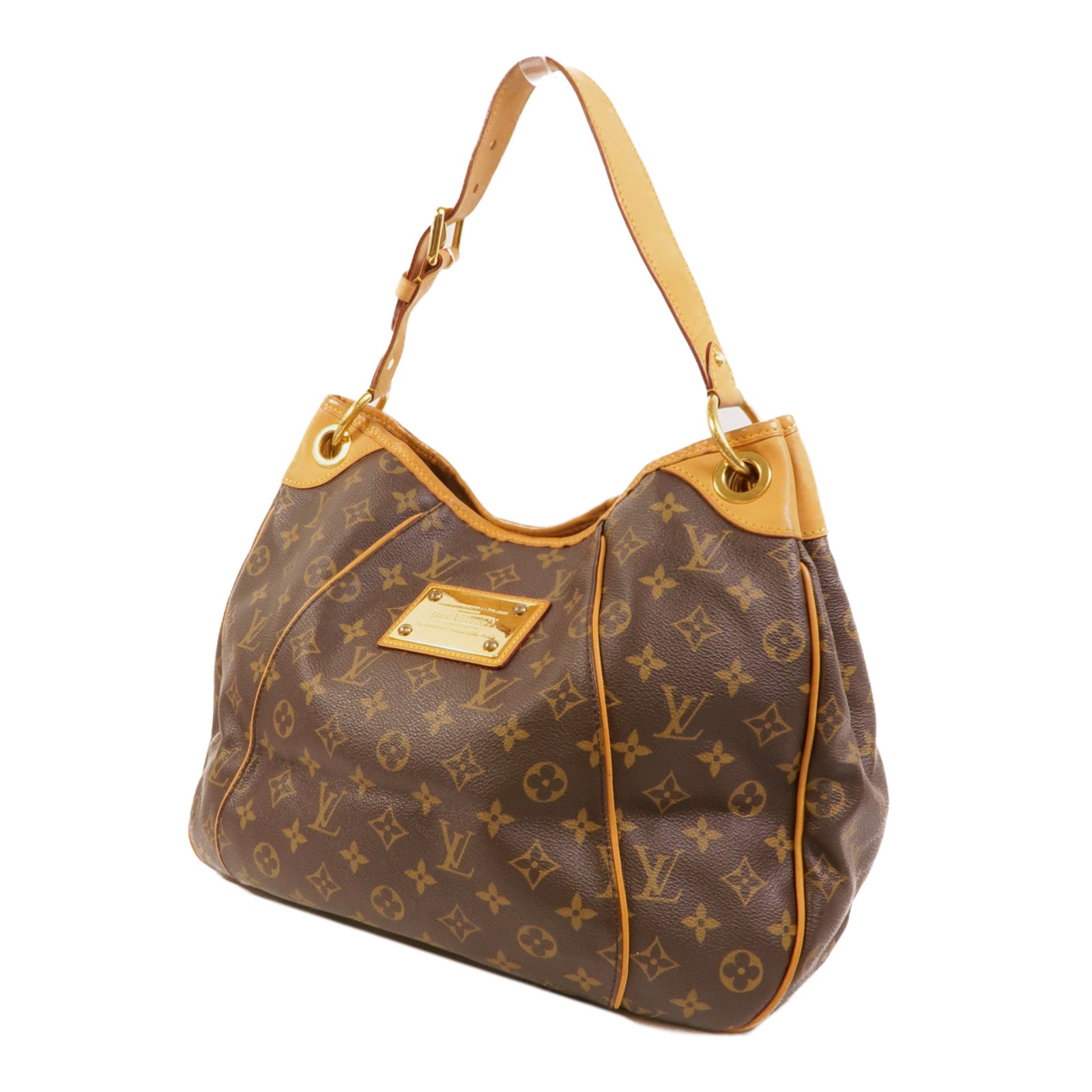 LOUIS VUITTON Monogram Galliera PM金扣肩背袋棕色