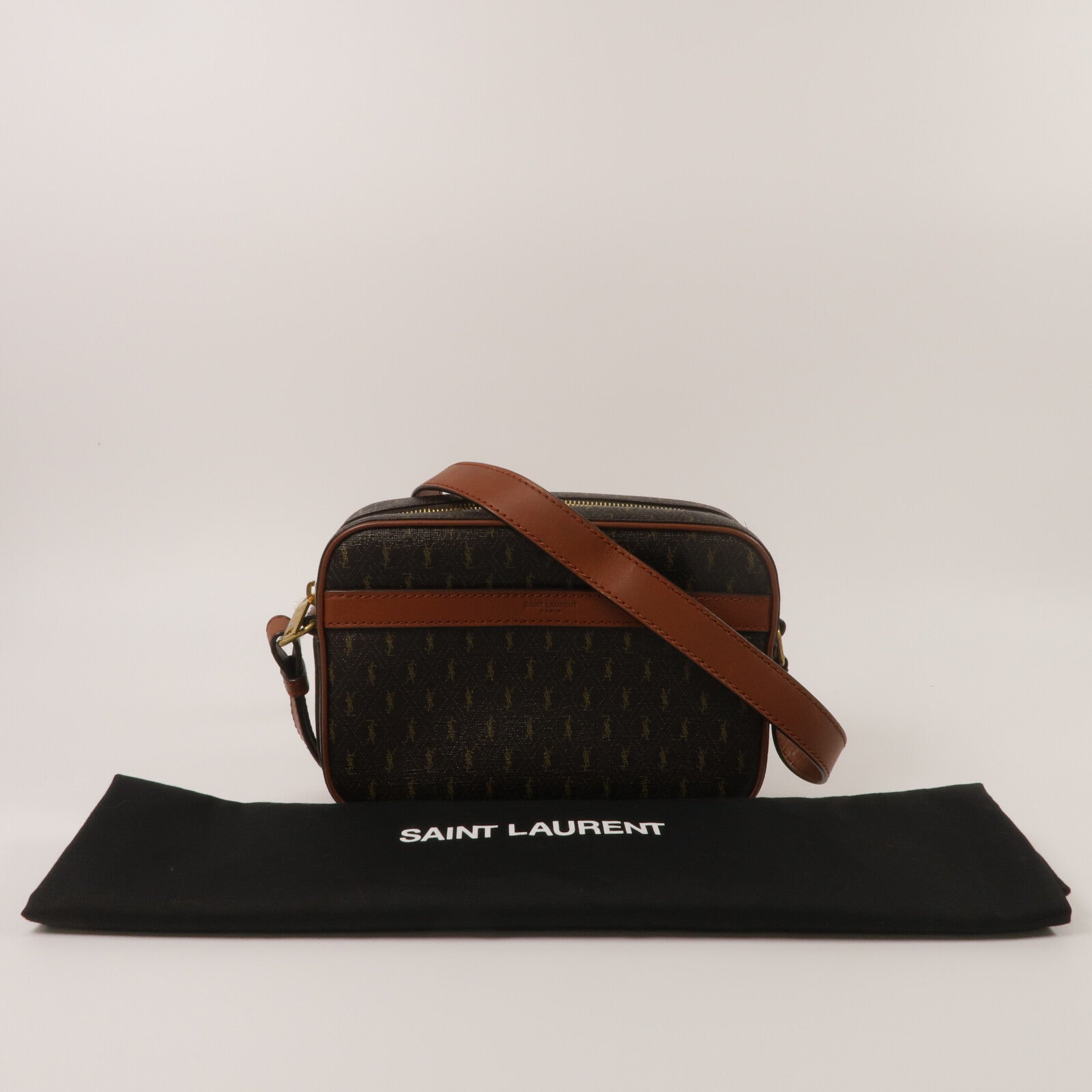 SAINT LAURENT 塗層帆布Camera Bag肩背袋