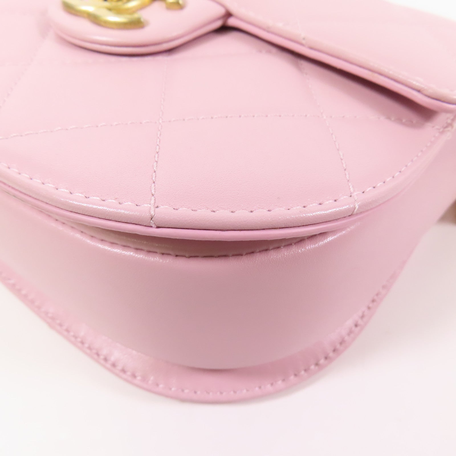 CHANEL 牛皮皮革Shoulder Bag金扣鏈帶肩背袋