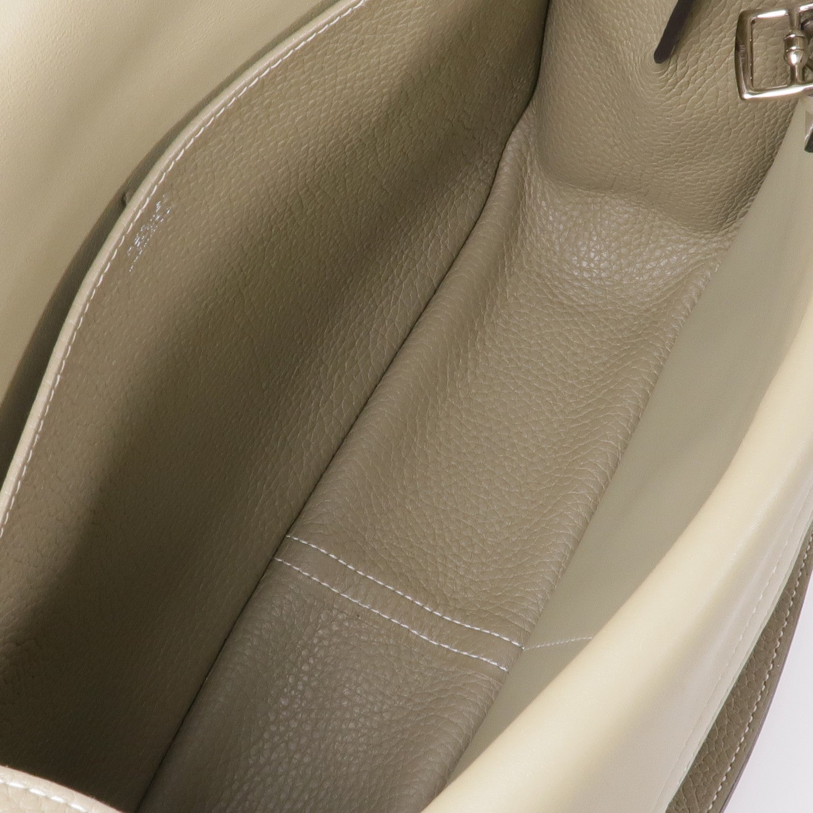 HERMES Clemence皮革Halzan 31銀扣手挽肩背兩用袋Sauge