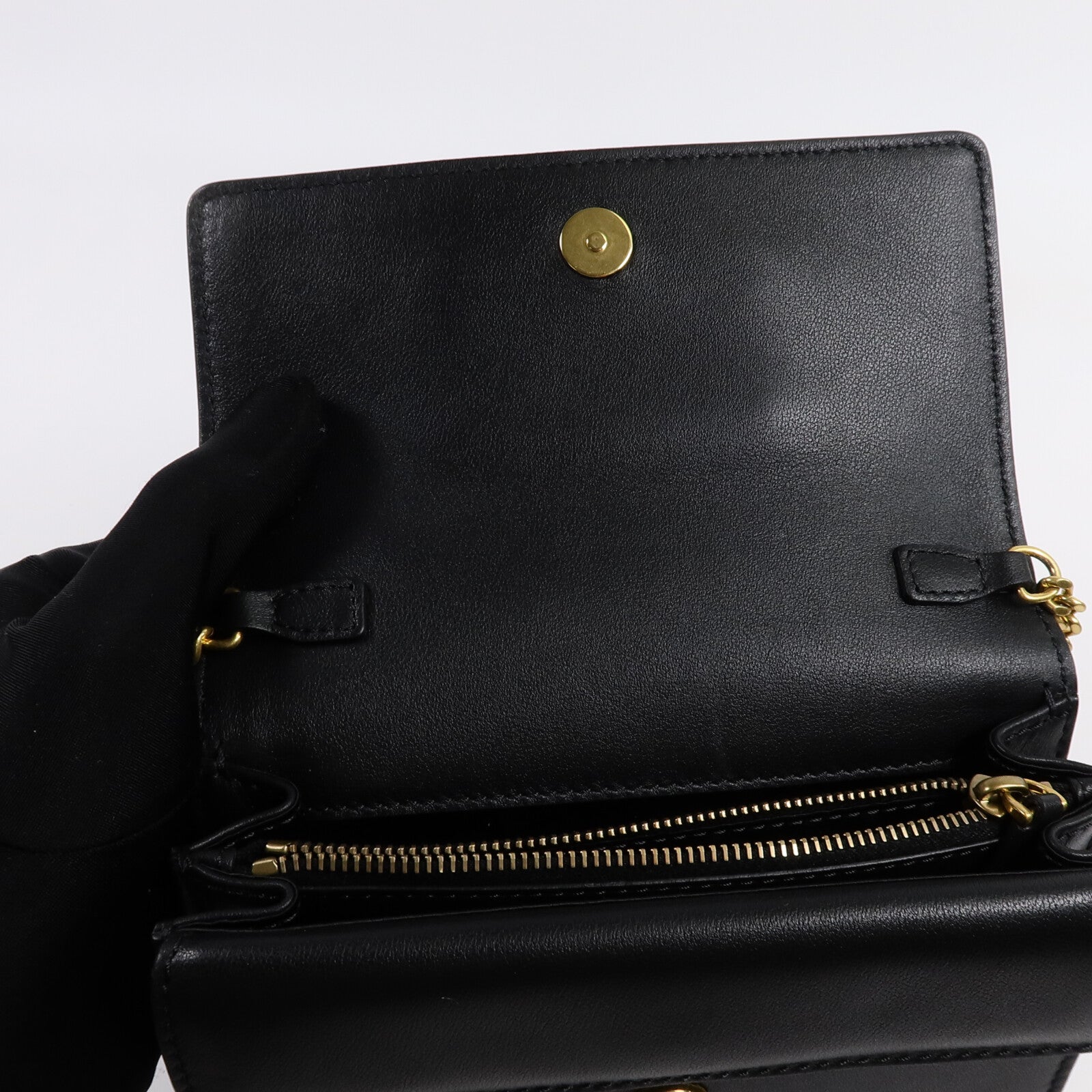 Valentino 牛皮皮革Vlogo Ribbon鏈帶肩背袋