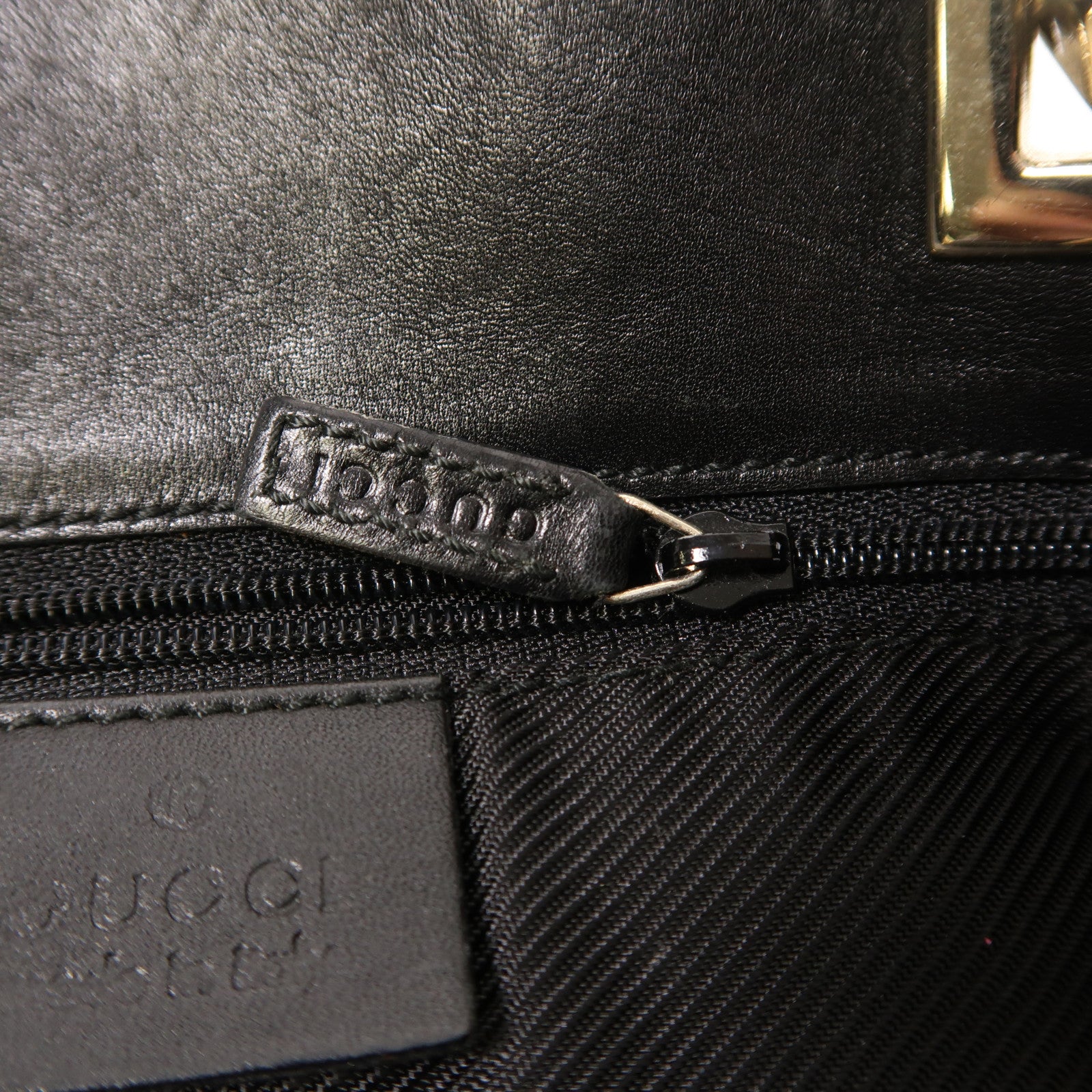 GUCCI 帆布Tote Bag金扣肩背袋