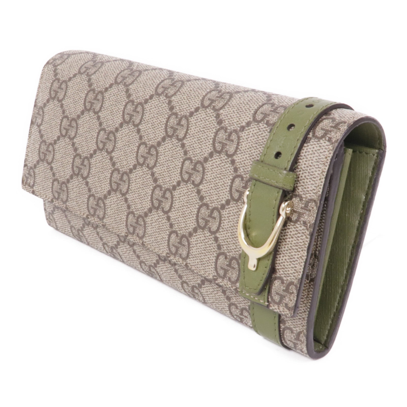 GUCCI 塗層帆布Long Wallet金扣長錢包