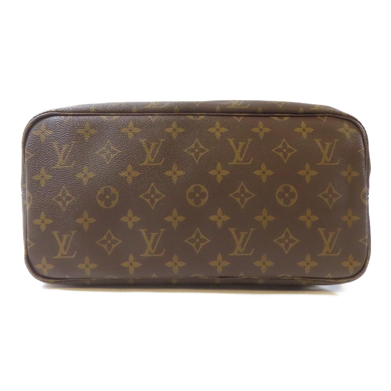 LOUIS VUITTON Monogram Neverfull MM金扣手挽袋啡色