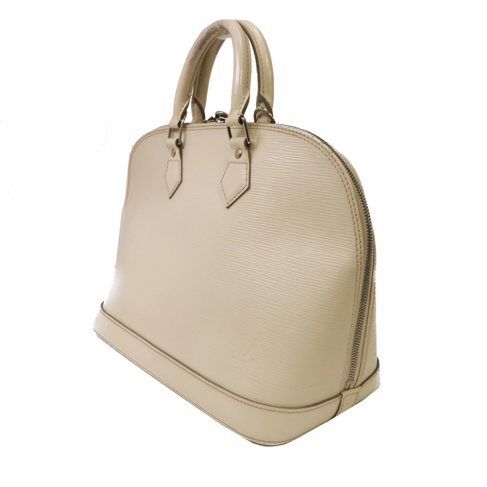 LOUIS VUITTON Epi Alma PM銀扣手挽袋白色