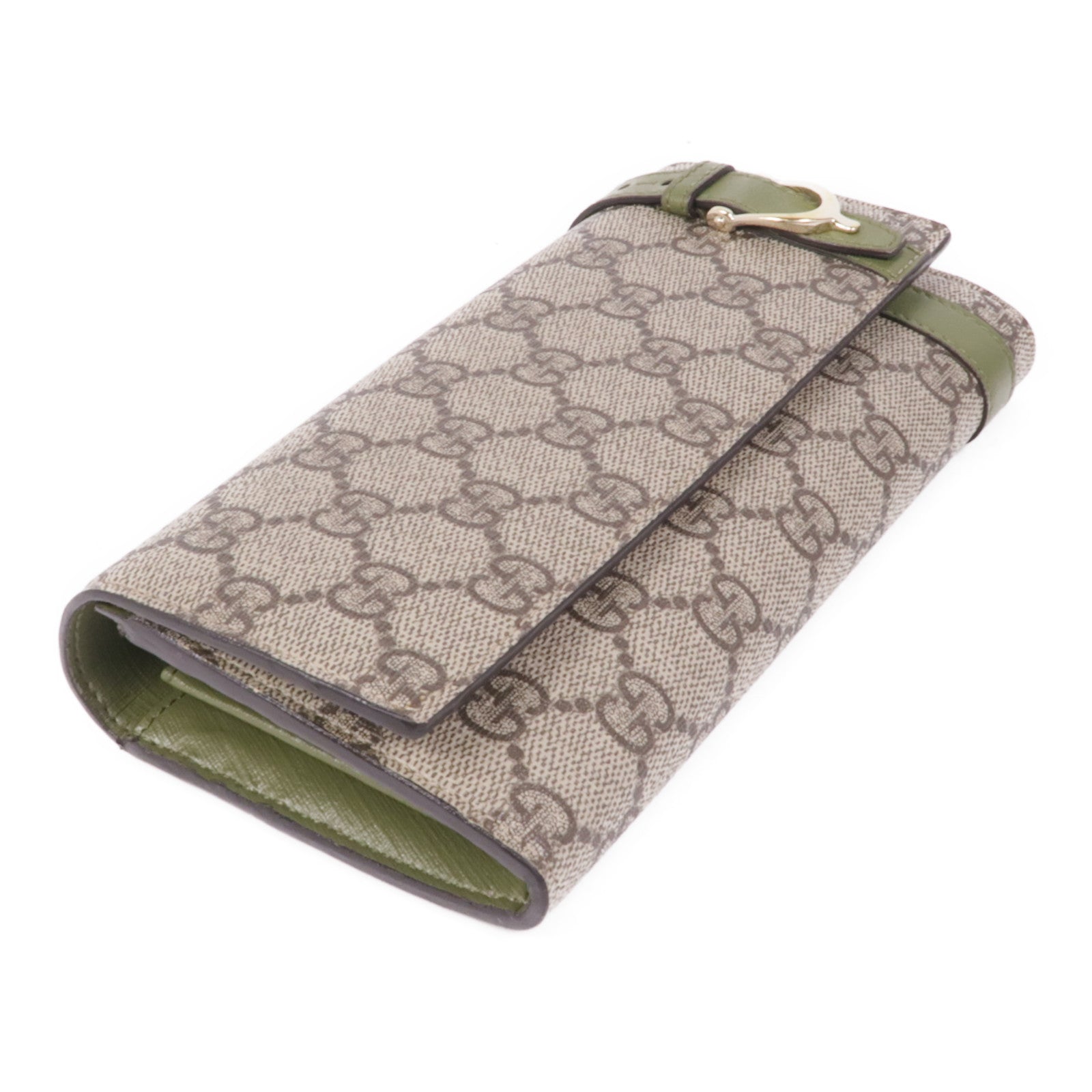 GUCCI 塗層帆布Long Wallet金扣長錢包