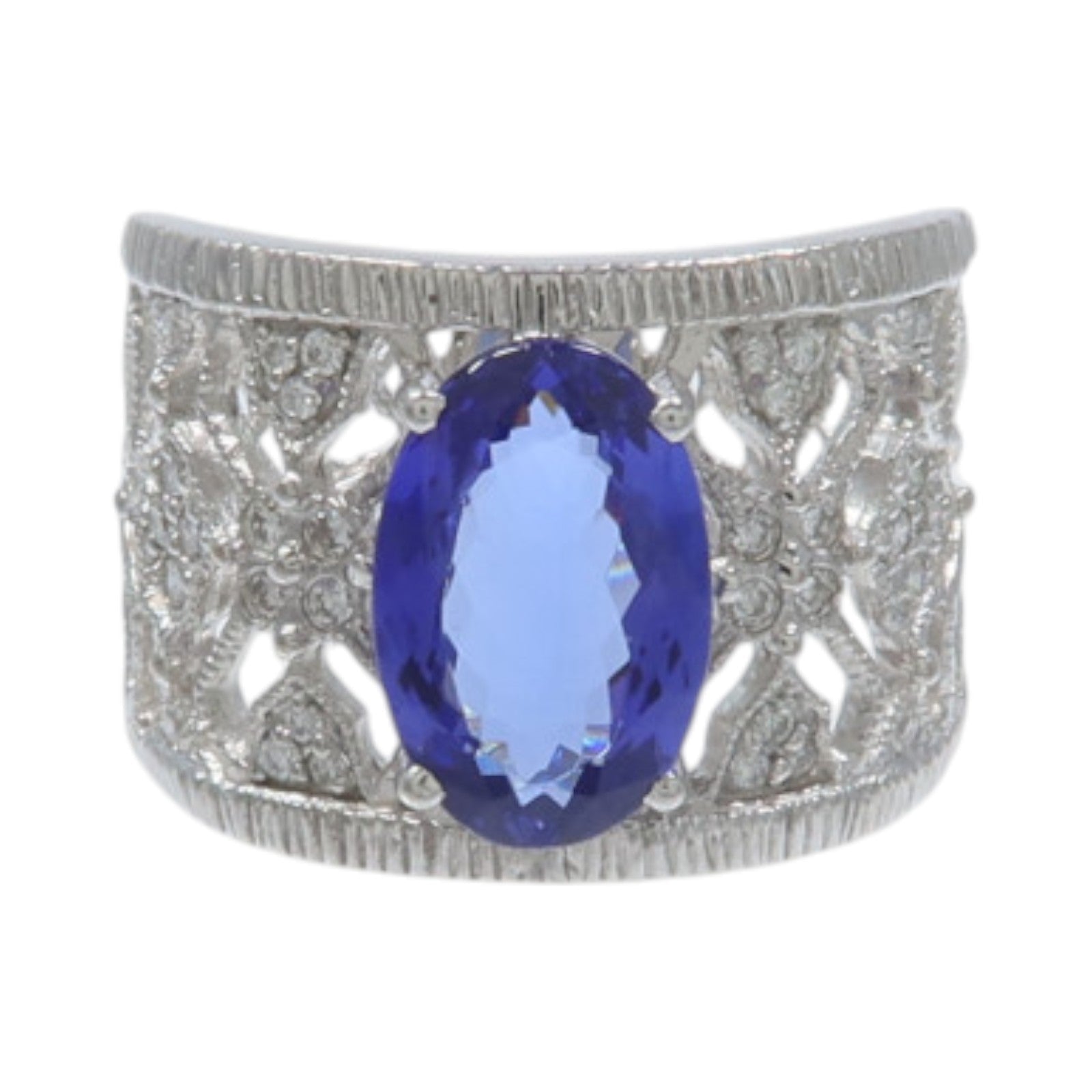 JEWELRY 18K白金Tanzanite Diamond Ring坦桑石/鑽石戒指