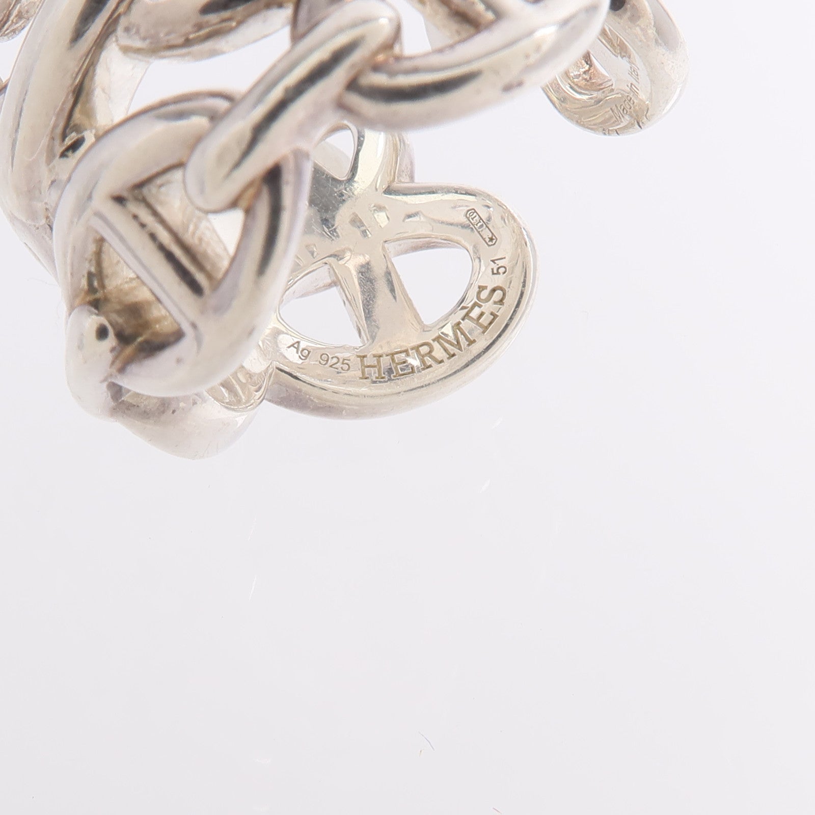 HERMES 925純銀Chaine d'ancre Enchainee Ring戒指