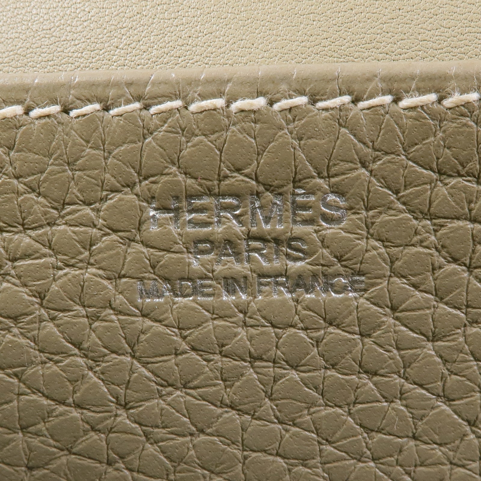 HERMES Clemence皮革Halzan 31銀扣手挽肩背兩用袋Sauge