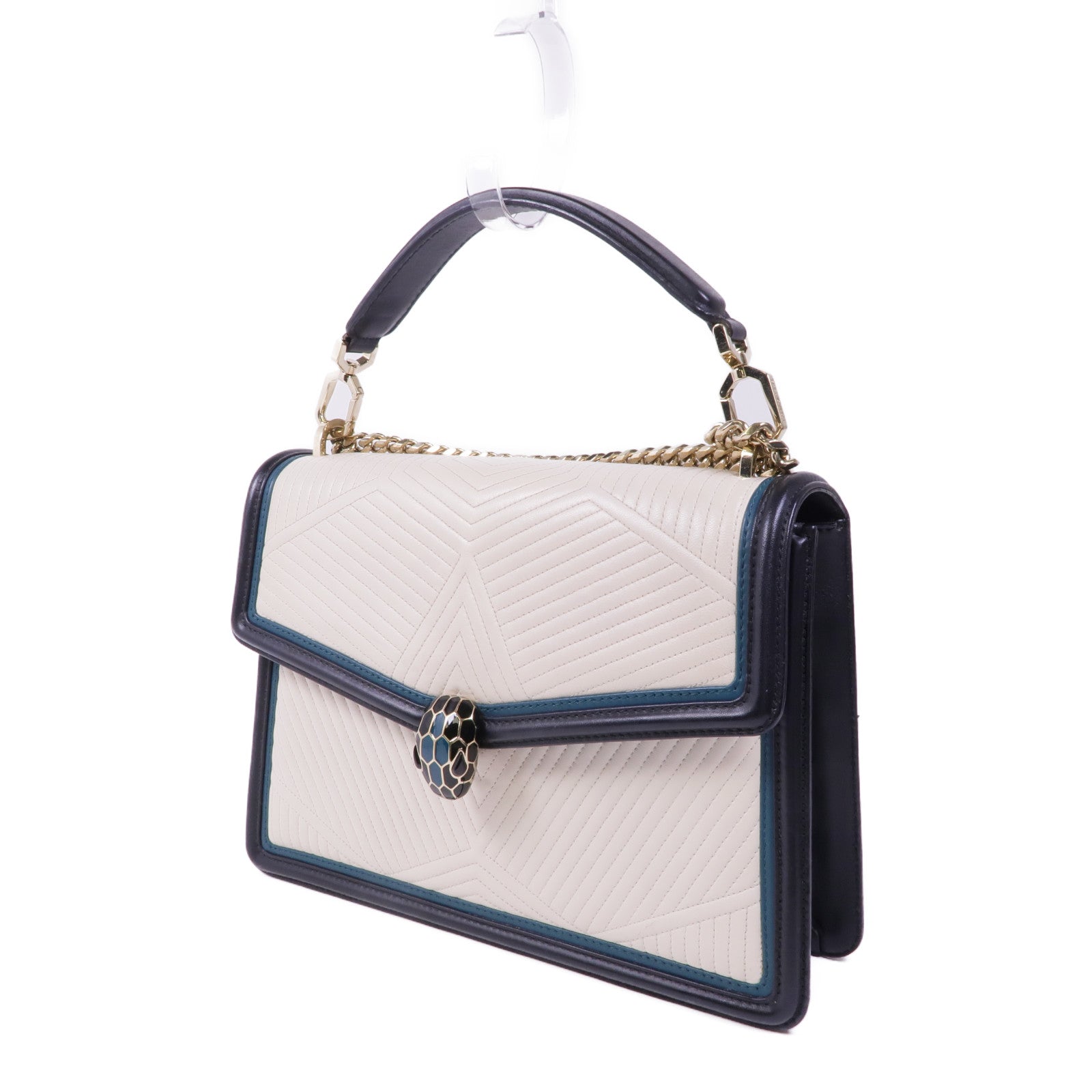 BVLGARI 皮革Serpenti Forever Bag金扣鏈帶肩背袋