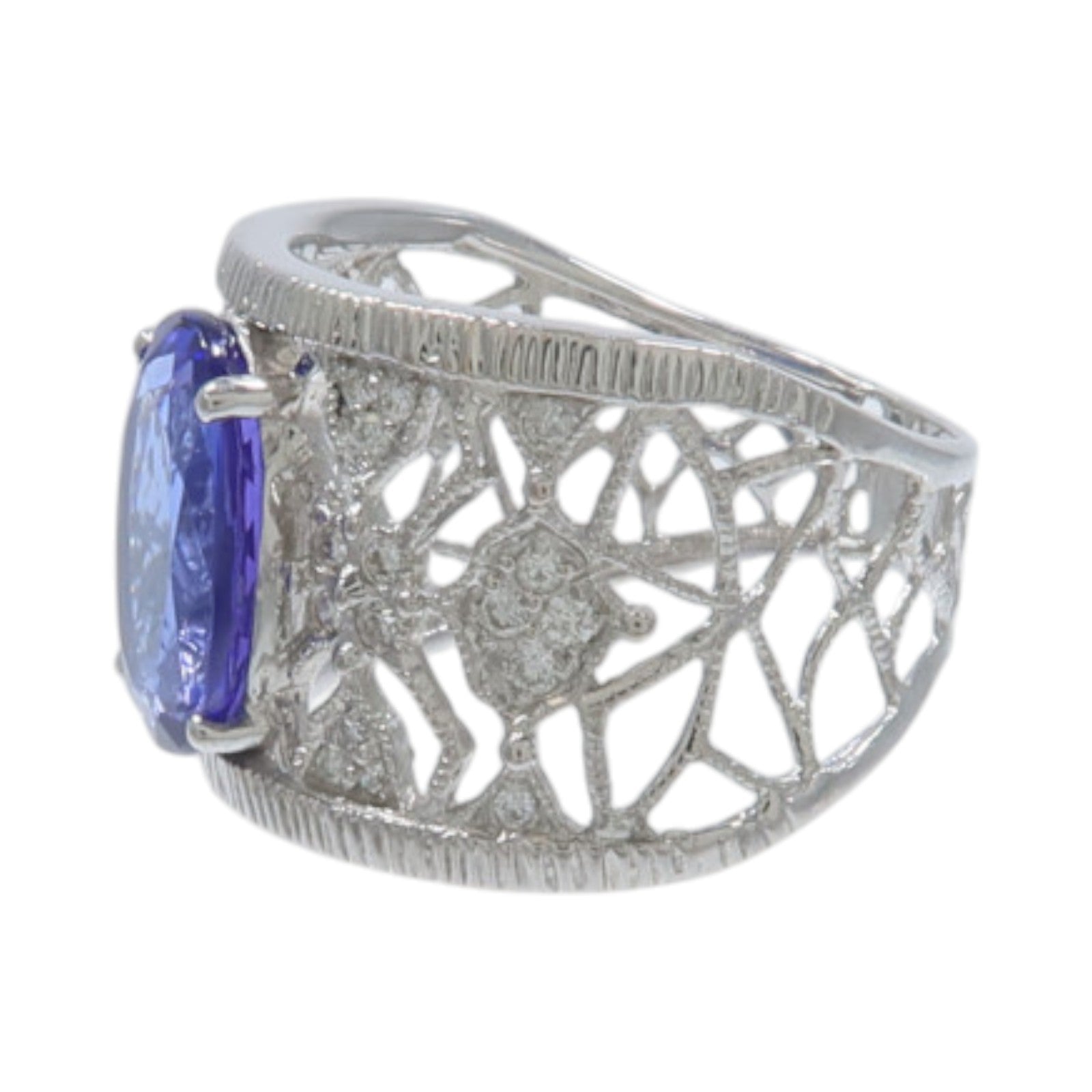 JEWELRY 18K白金Tanzanite Diamond Ring坦桑石/鑽石戒指