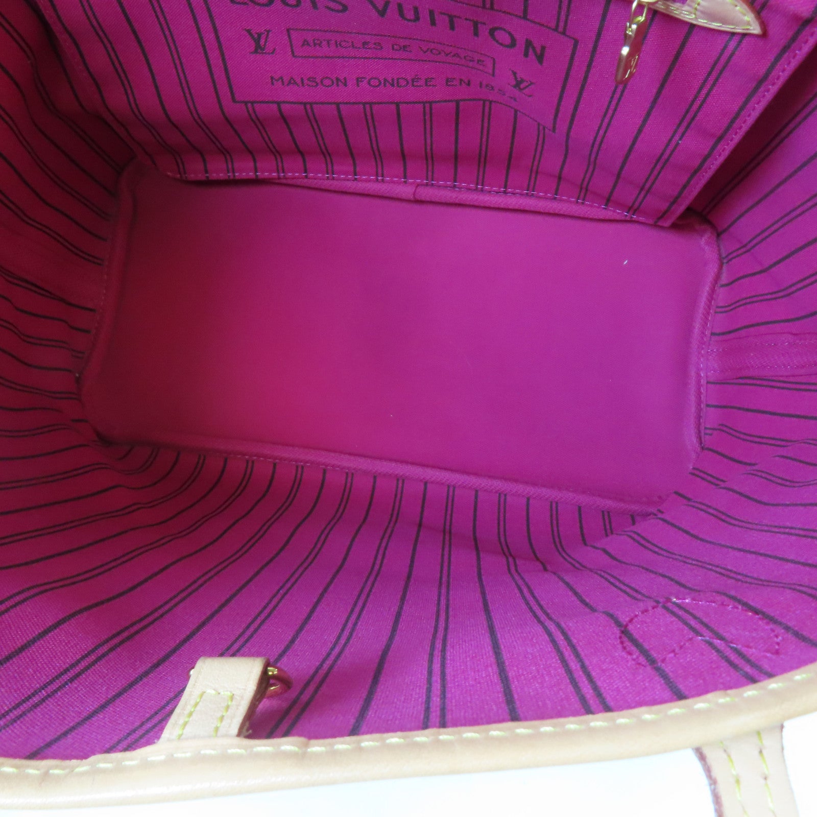 LOUIS VUITTON Monogram Neverfull MM金扣手挽袋啡色