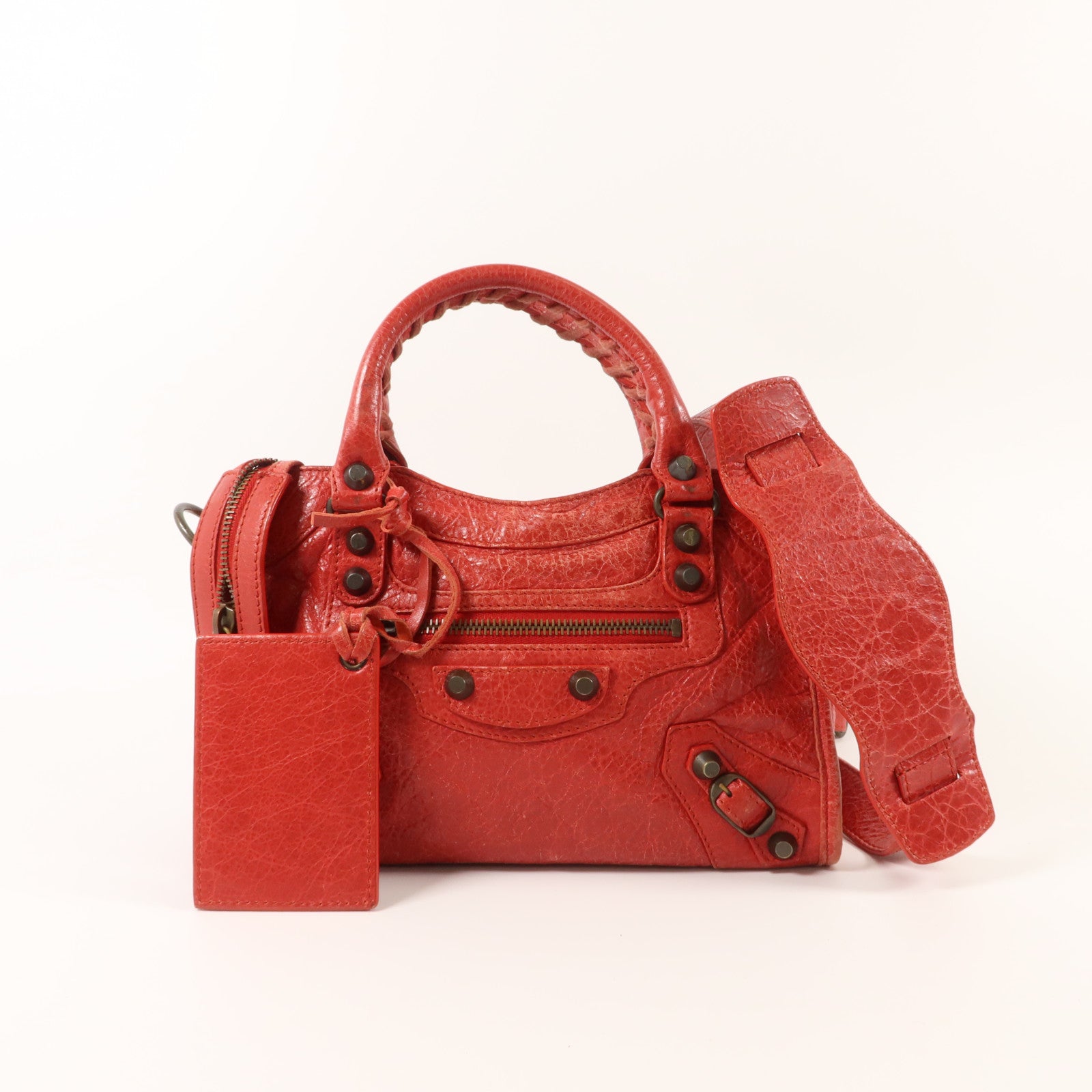 BALENCIAGA 羊皮皮革Mini City手挽肩背兩用袋