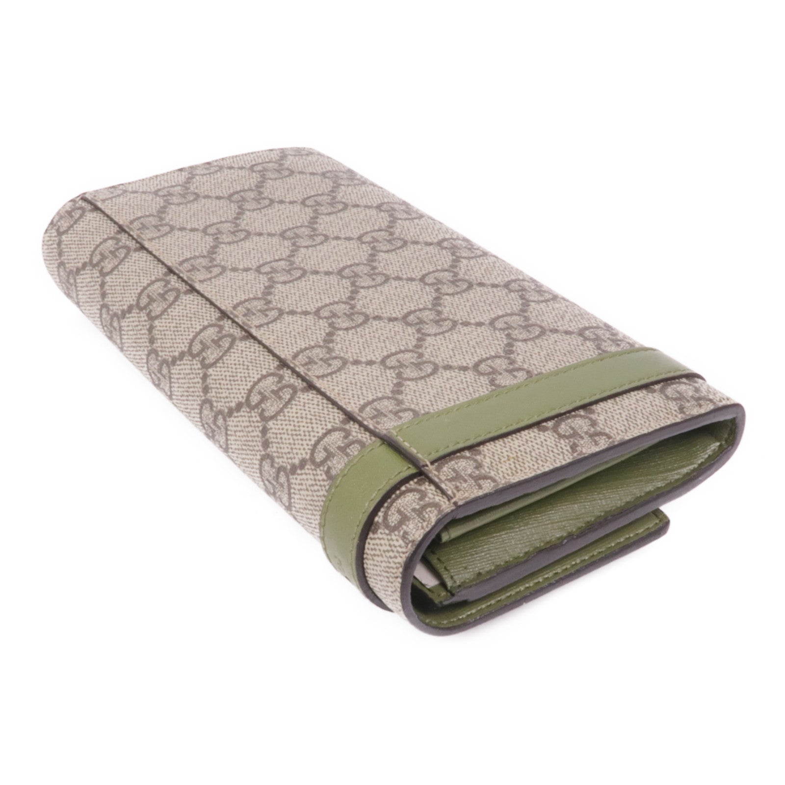 GUCCI 塗層帆布Long Wallet金扣長錢包