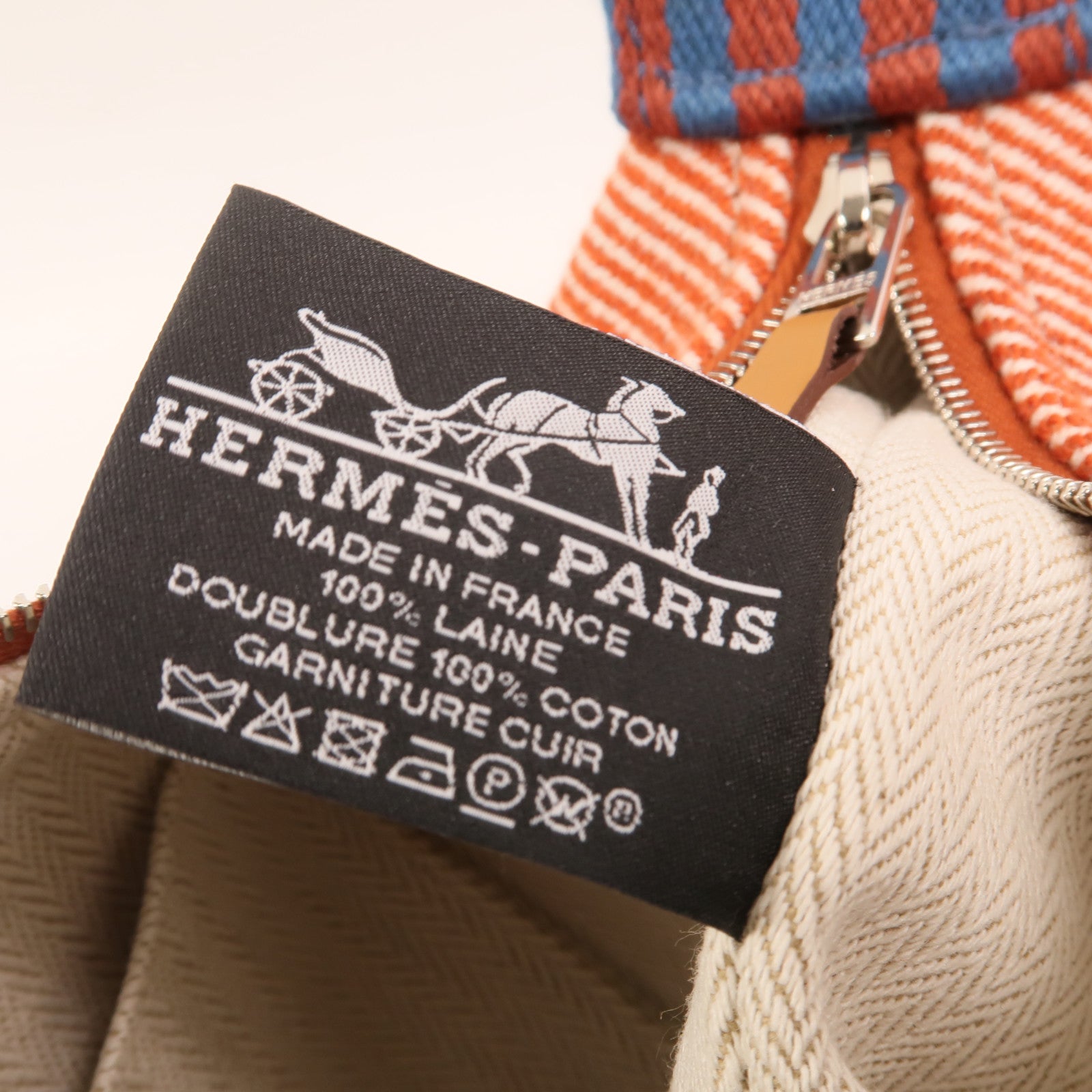 HERMES 帆布Bride A Brac PM銀扣手挽袋