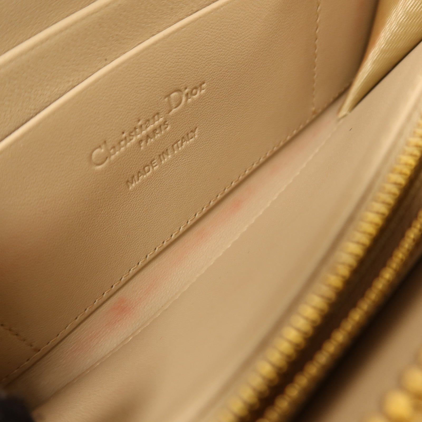 Dior 羊皮皮革Medium Lady Dior Zipper Wallet金扣長錢包