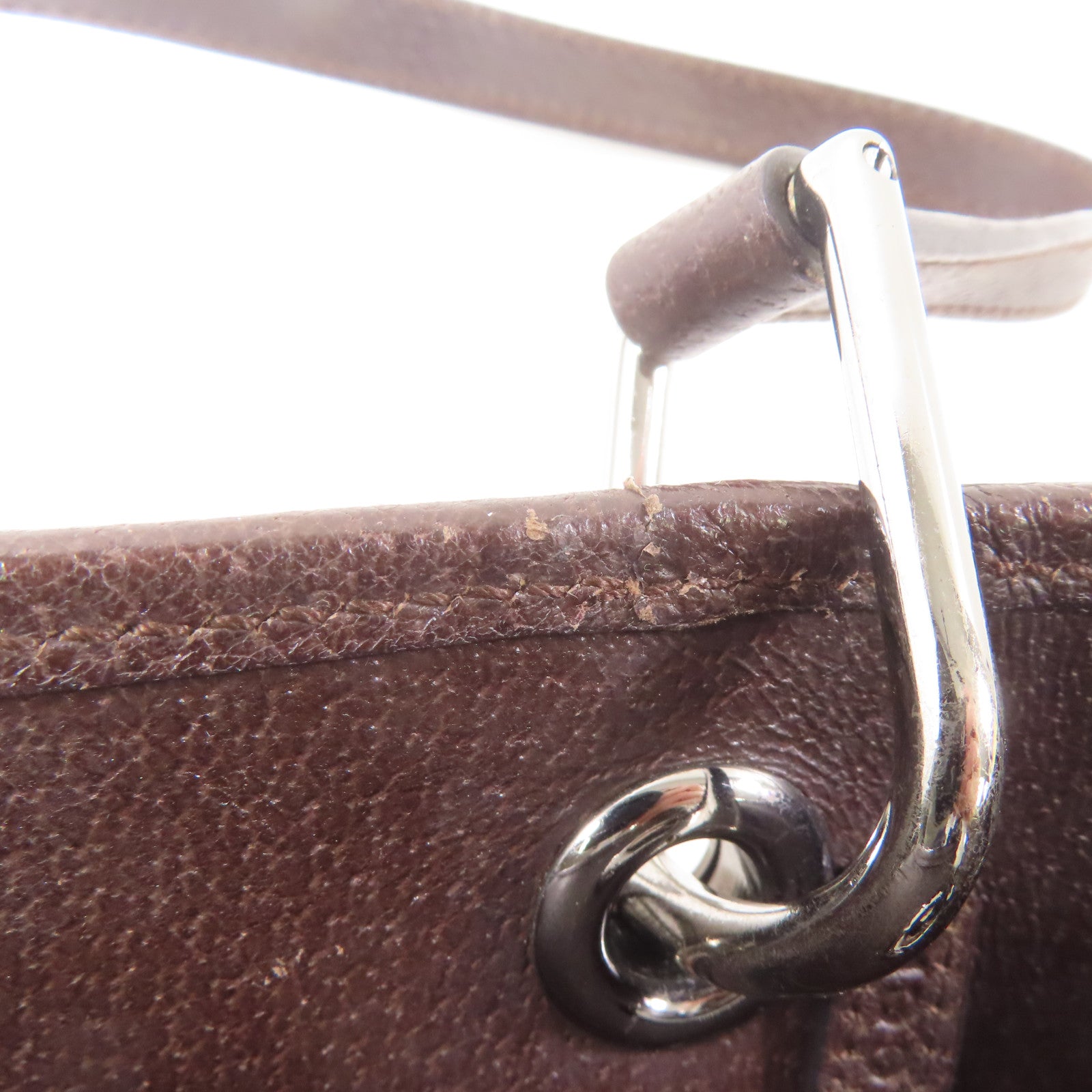 GUCCI 帆布Tote Bag銀扣肩背袋啡色