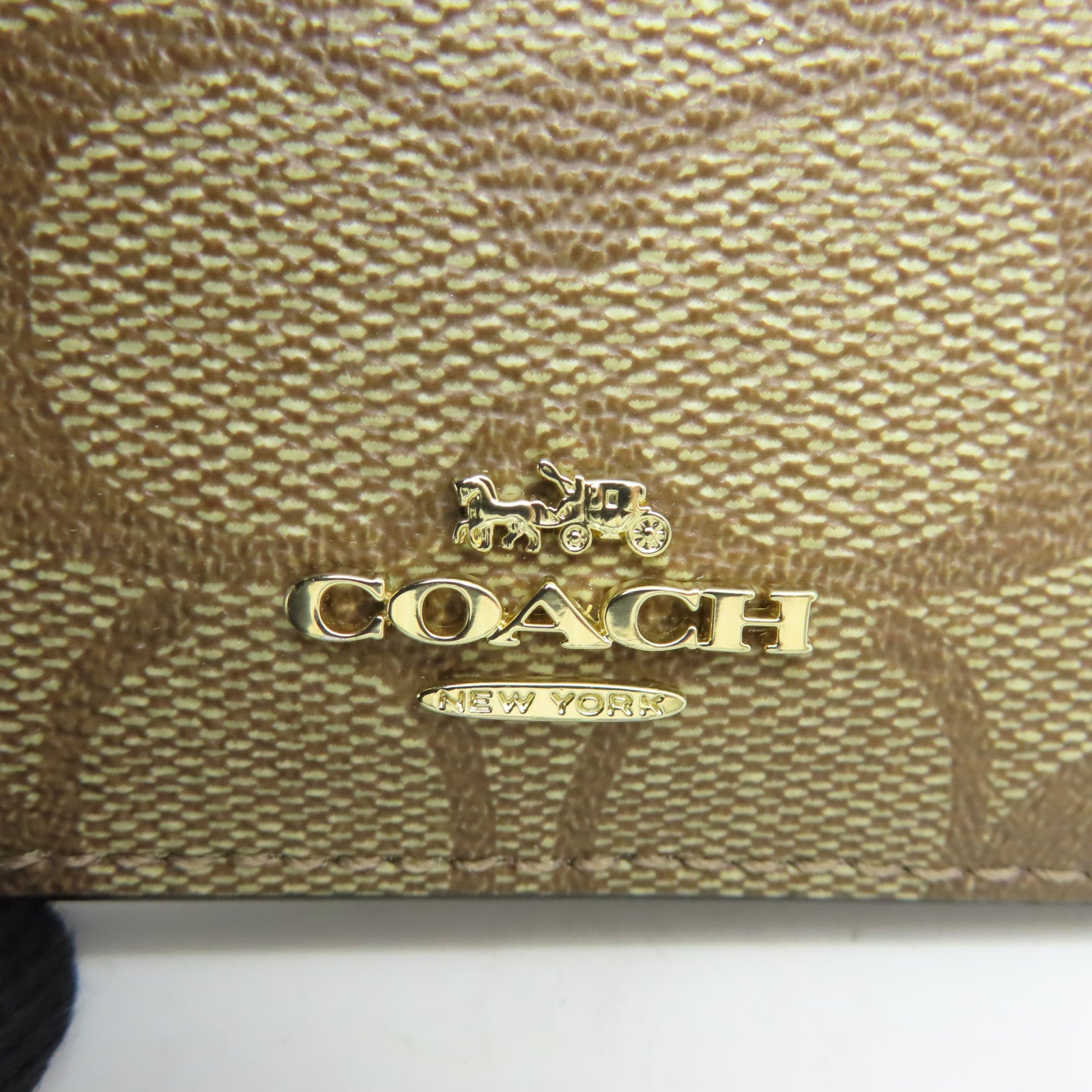COACH 塗層帆布Pouch Set手拿包啡色