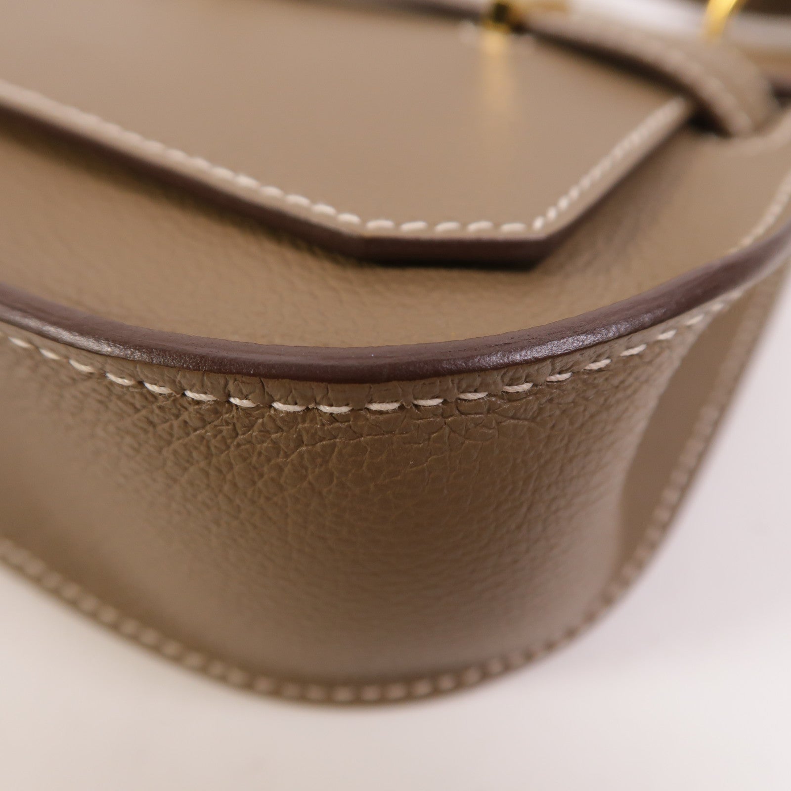 HERMES Evercolor皮革Mini Jypsiere金扣肩背袋Etoupe
