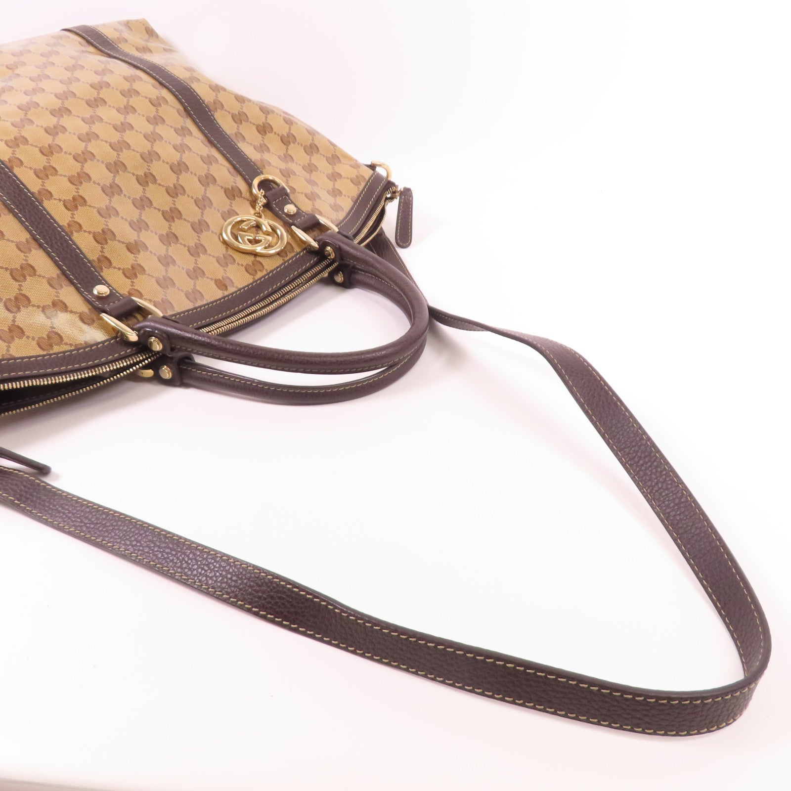 GUCCI PVC 2 Way Shoulder Bag金扣手挽肩背兩用袋