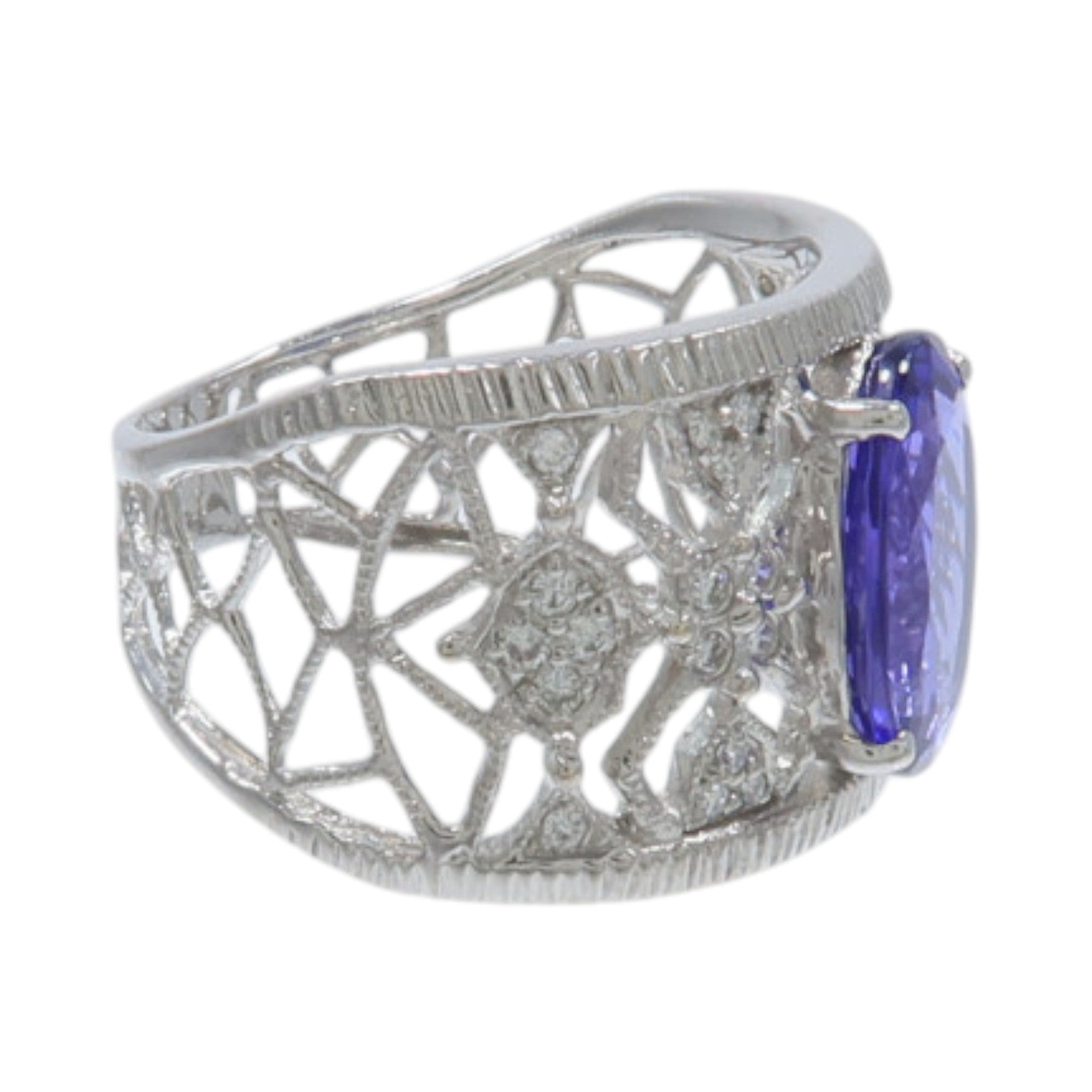 JEWELRY 18K白金Tanzanite Diamond Ring坦桑石/鑽石戒指